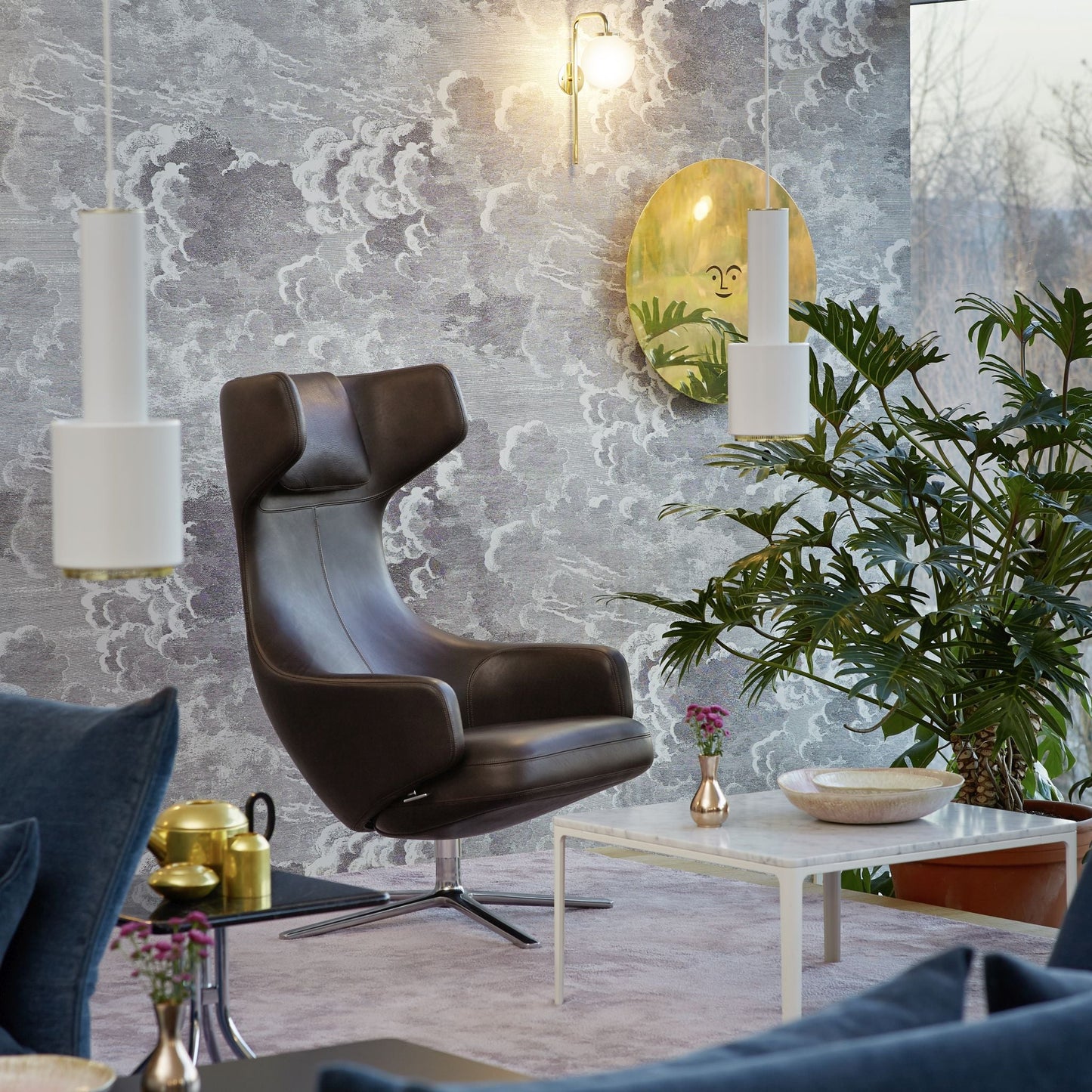 Vitra Grand Repos Loungesessel drehbar Ohrensessel einzeln Synchronmechanik