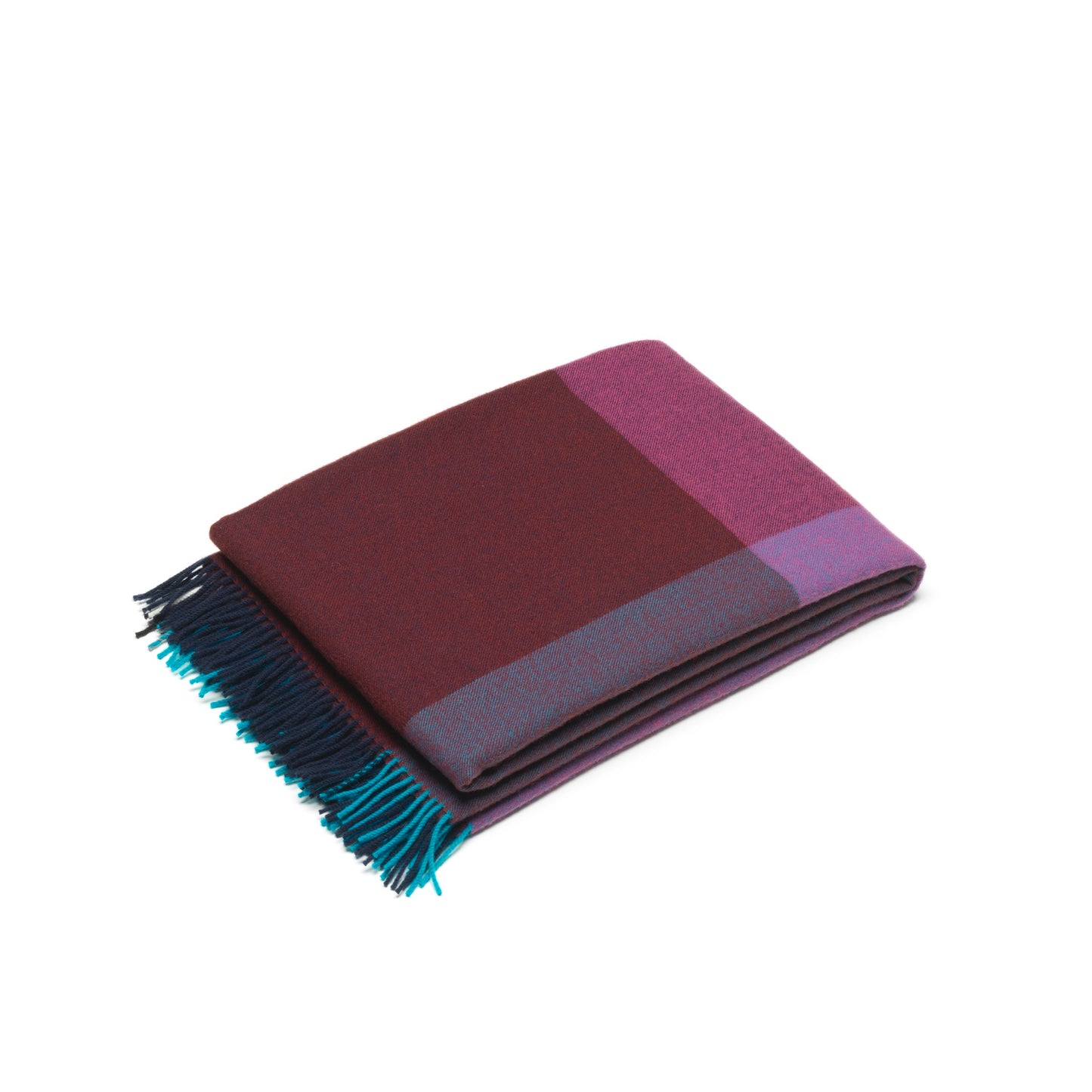 Vitra Colour Block Blanket von Hella Jongerius Wolldecke bordeaux - blau