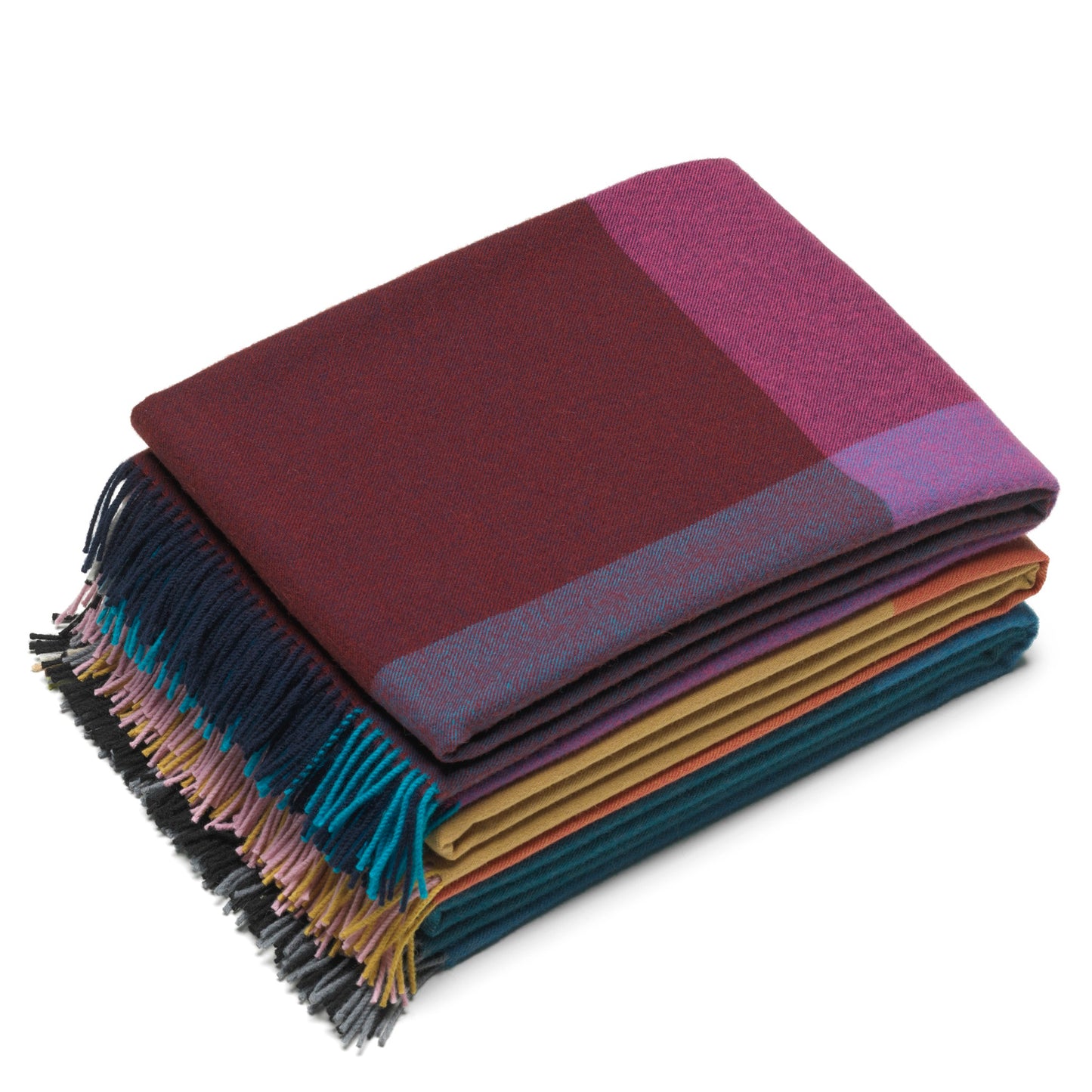 Vitra Colour Block Blanket von Hella Jongerius Wolldecke bordeaux - blau