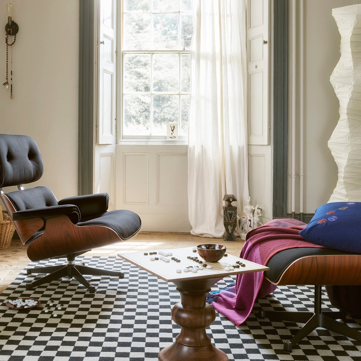 Vitra Colour Block Blanket von Hella Jongerius Wolldecke schwarz - blau