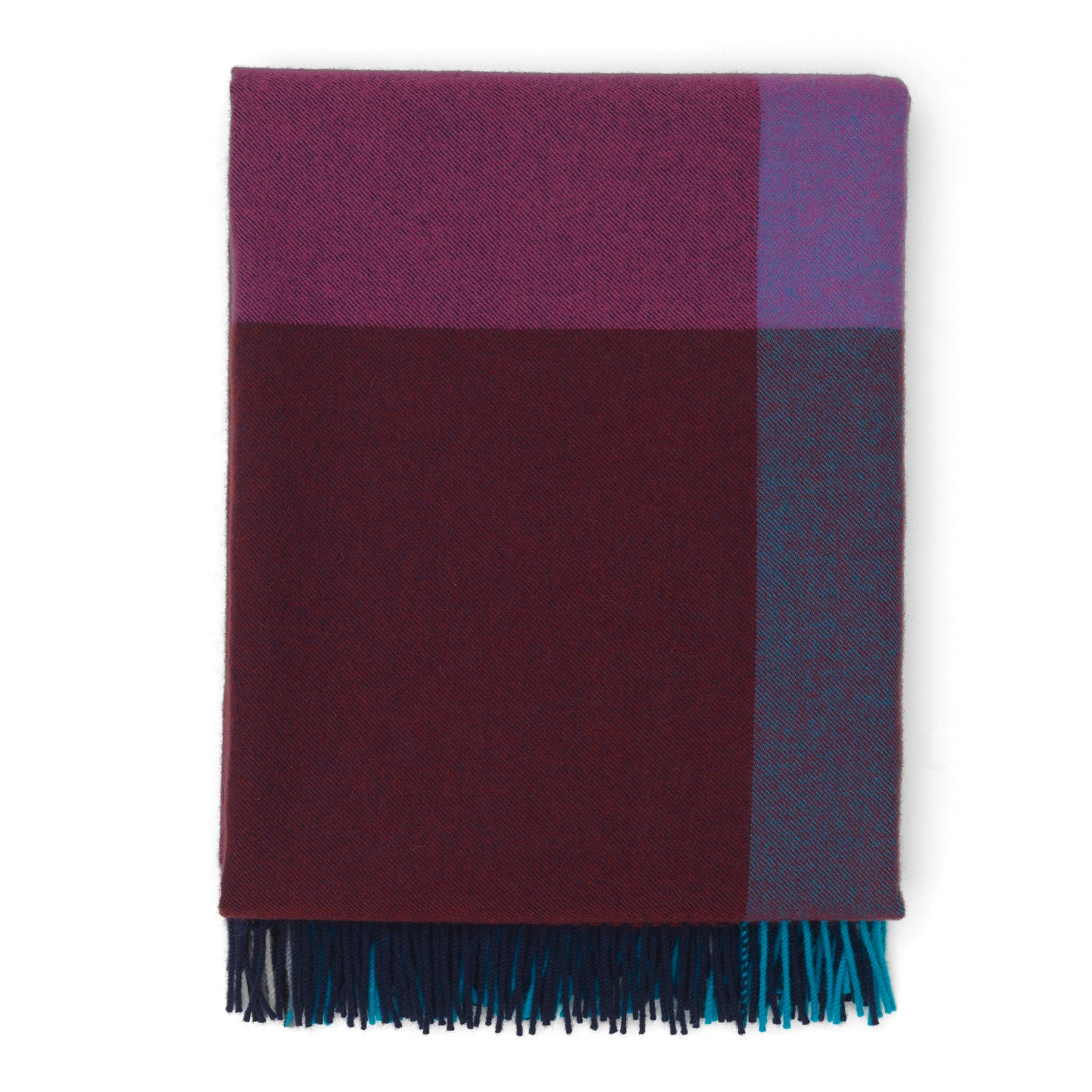 Vitra Colour Block Blanket von Hella Jongerius Wolldecke bordeaux - blau