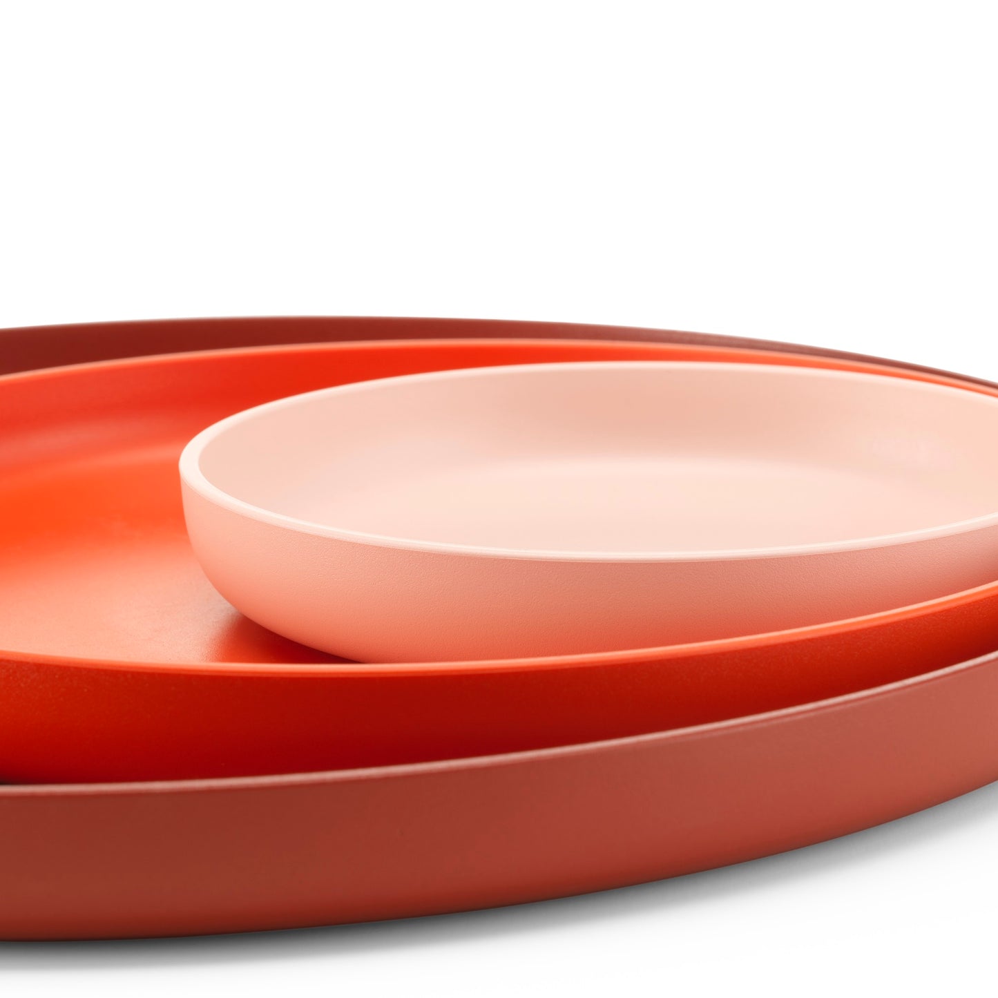 Vitra Trays im 3er-Set funktionale Tabletts Kunststoff 3farbig stapelbar