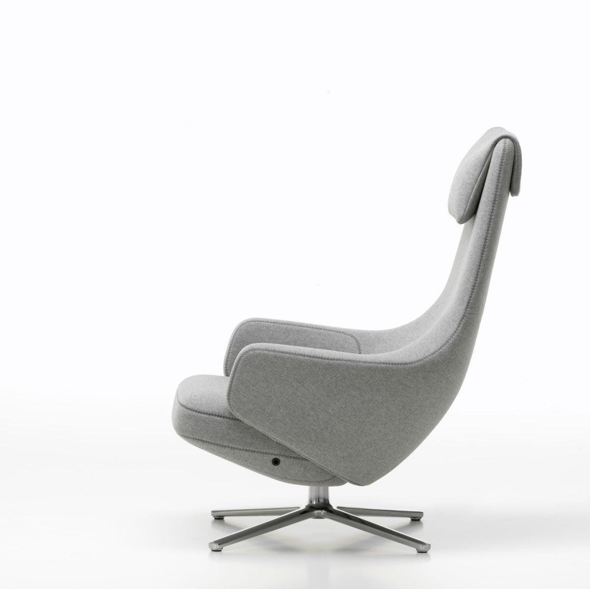 Vitra Repos Loungesessel drehbar mit Ottoman hoher Sessel & Hocker