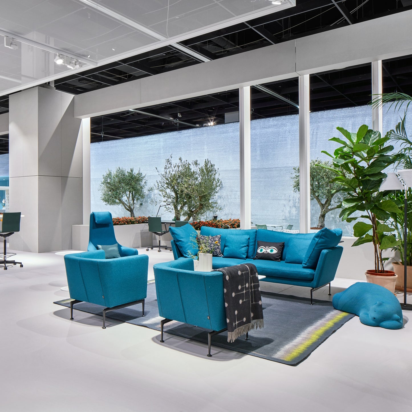 Vitra Eames Wool Blanket Dot Pattern Wolldecke schwarz grau gepunktet