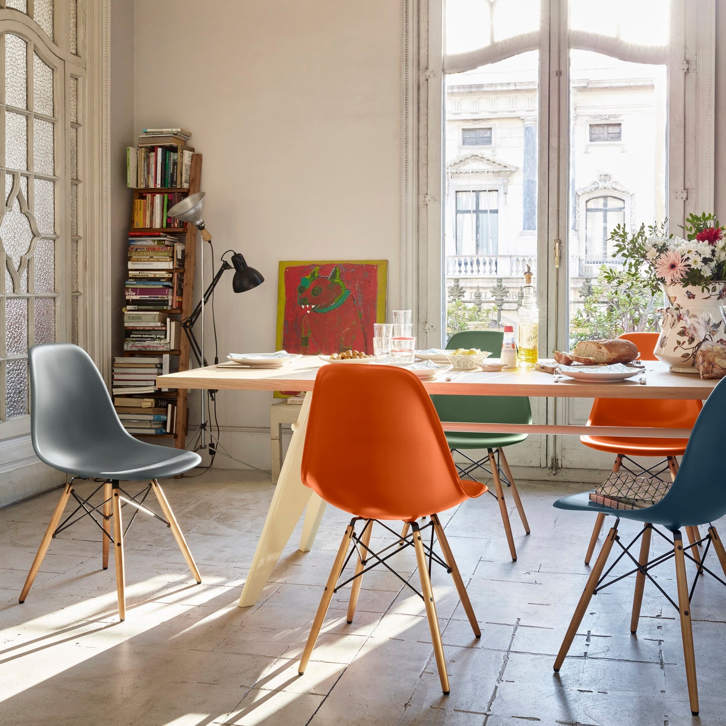 Vitra Eames Plastic Side Chair DSW RE Ahorn gelblich Kunststoff