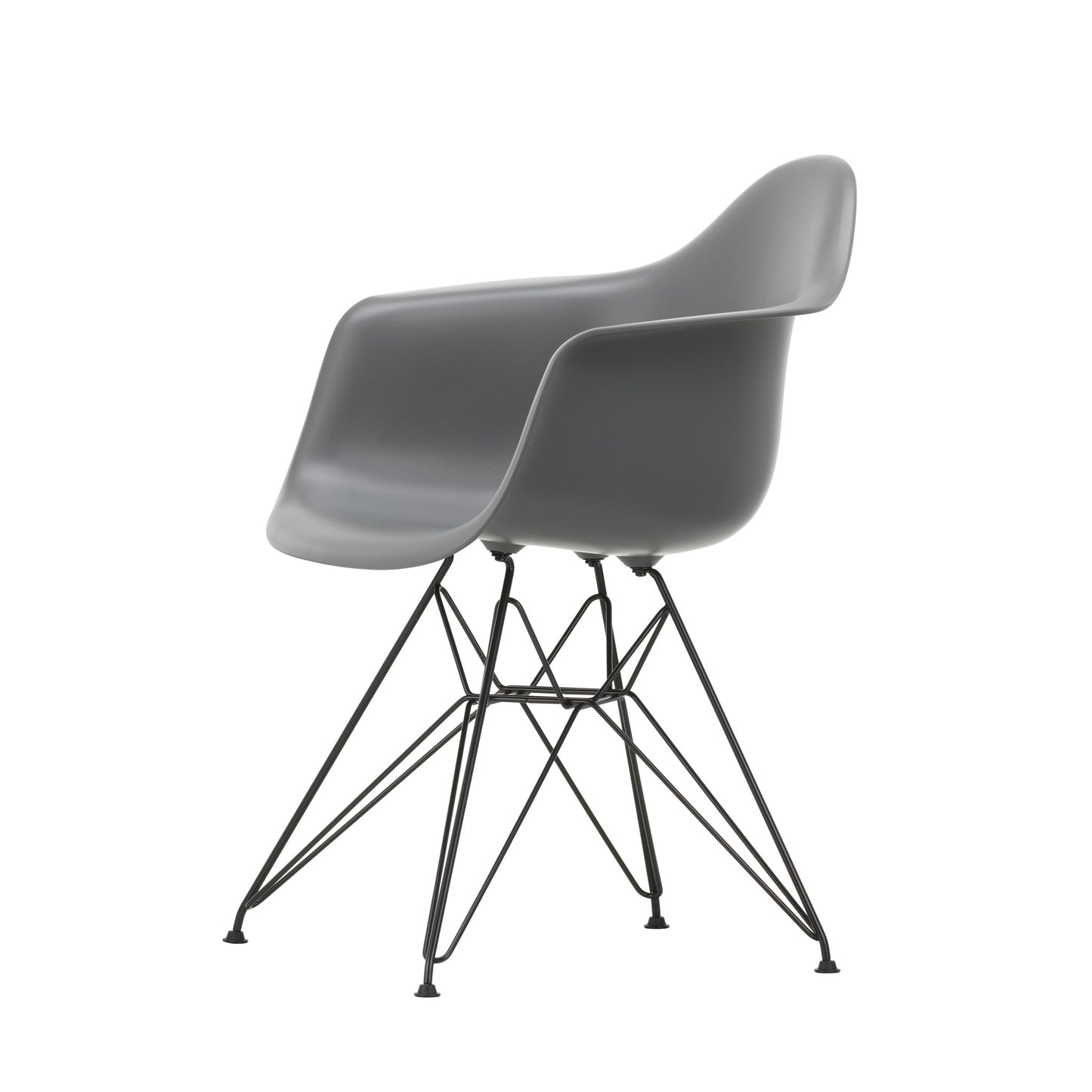Vitra Eames Plastic Armchair DAR RE recycelter Kunststoff Stuhl-Gestell basic dark schwarz