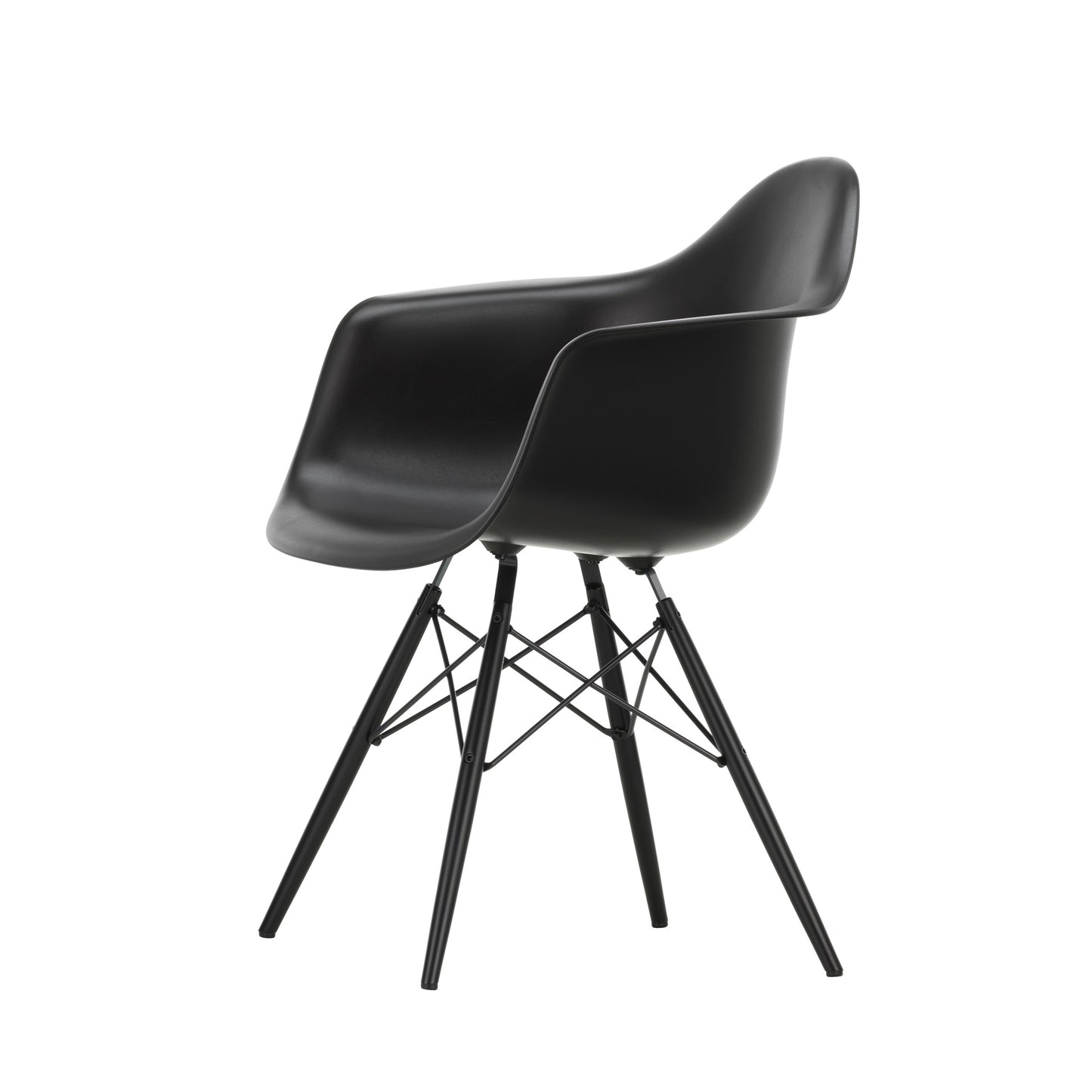 Vitra Eames Plastic Armchair DAW RE Ahorn schwarz Kunststoff recycelt