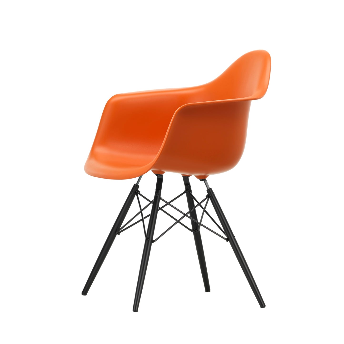 Vitra Eames Plastic Armchair DAW RE Ahorn schwarz Kunststoff recycelt