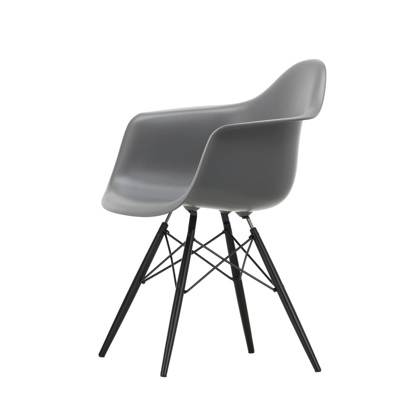 Vitra Eames Plastic Armchair DAW RE Ahorn schwarz Kunststoff recycelt