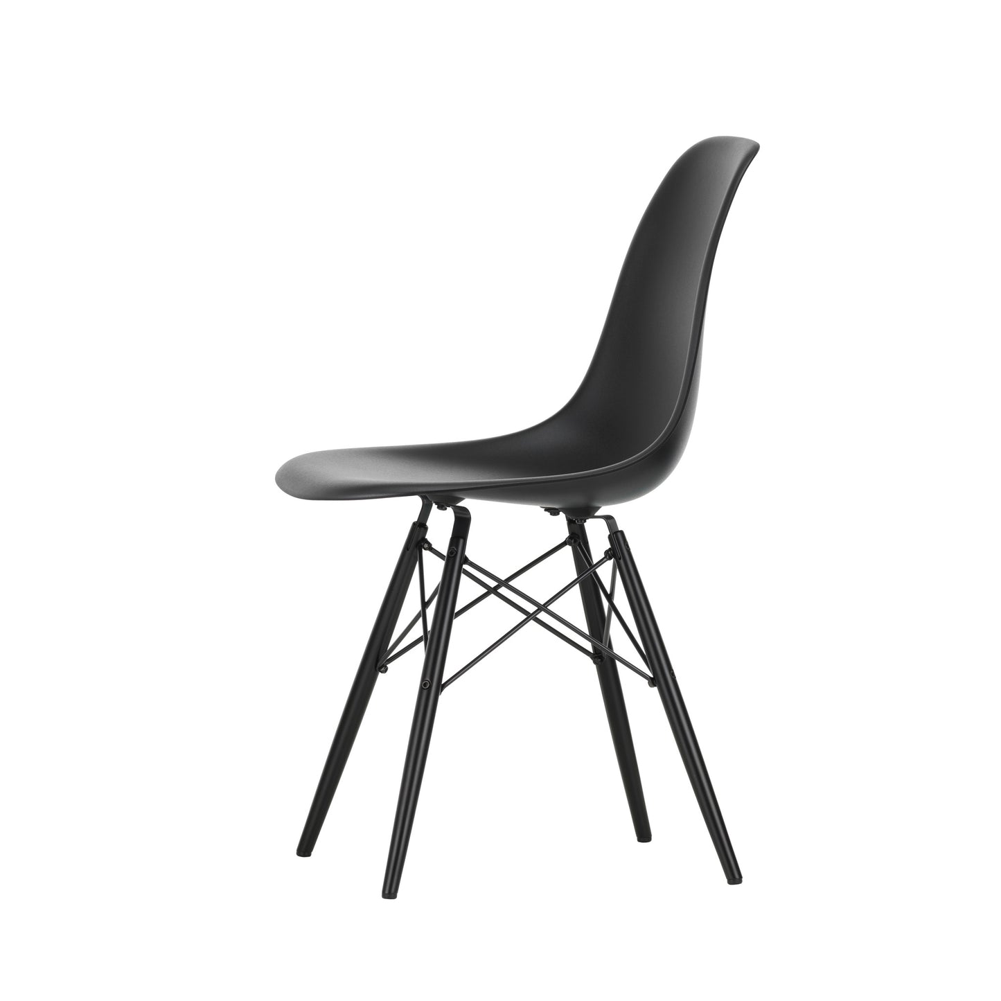 Vitra Eames Plastic Side Chair DSW RE Ahorn schwarz Kunststoff recycelt