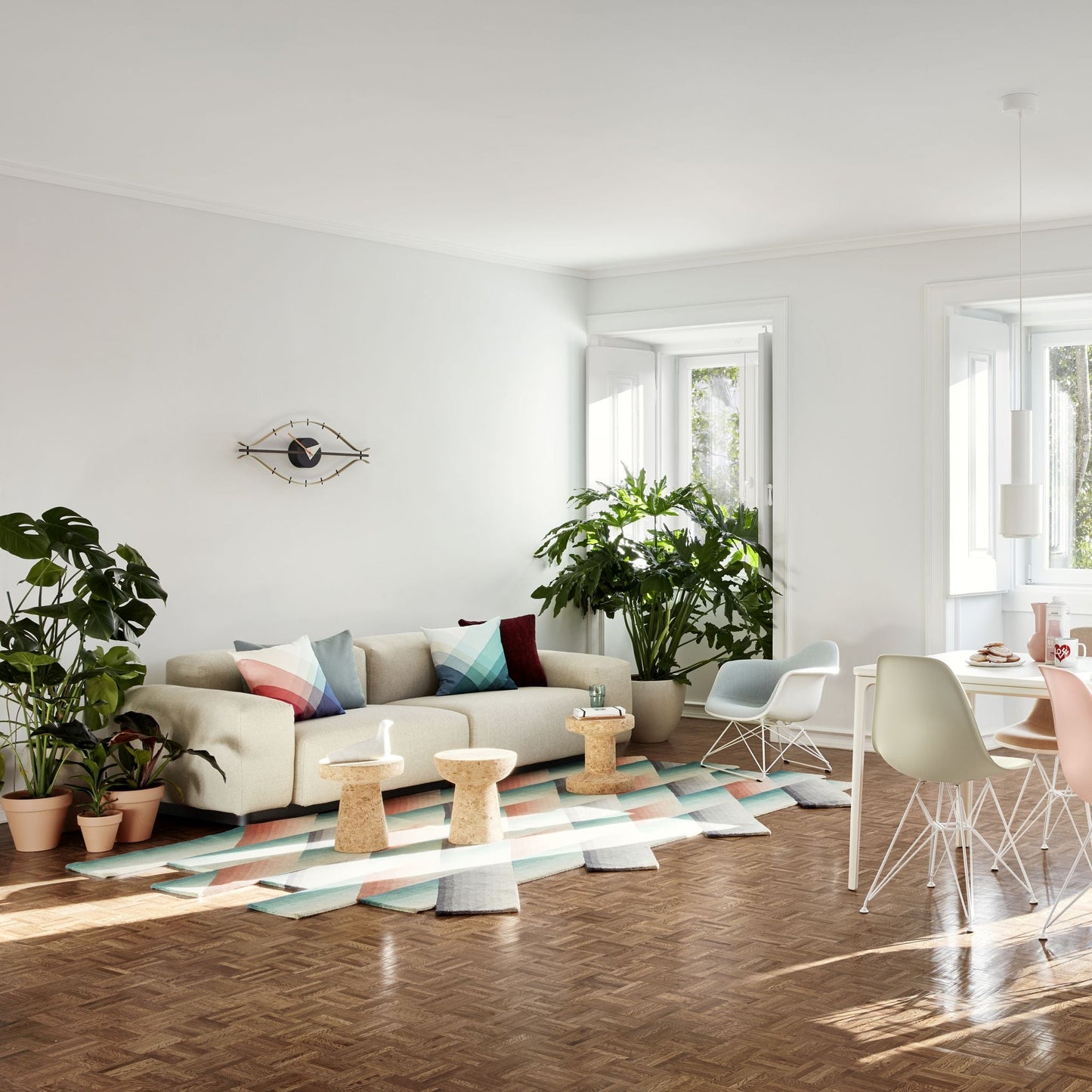 Vitra Herringbone Pillows Raw-Edges Zierkissen 40 x 40 cm mit Farbverlauf