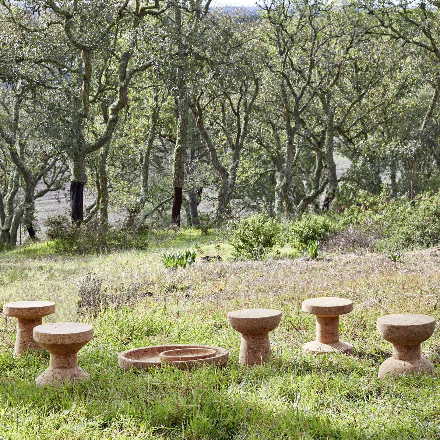 Vitra Cork Family Jasper Morrison Hocker Beistelltisch rund