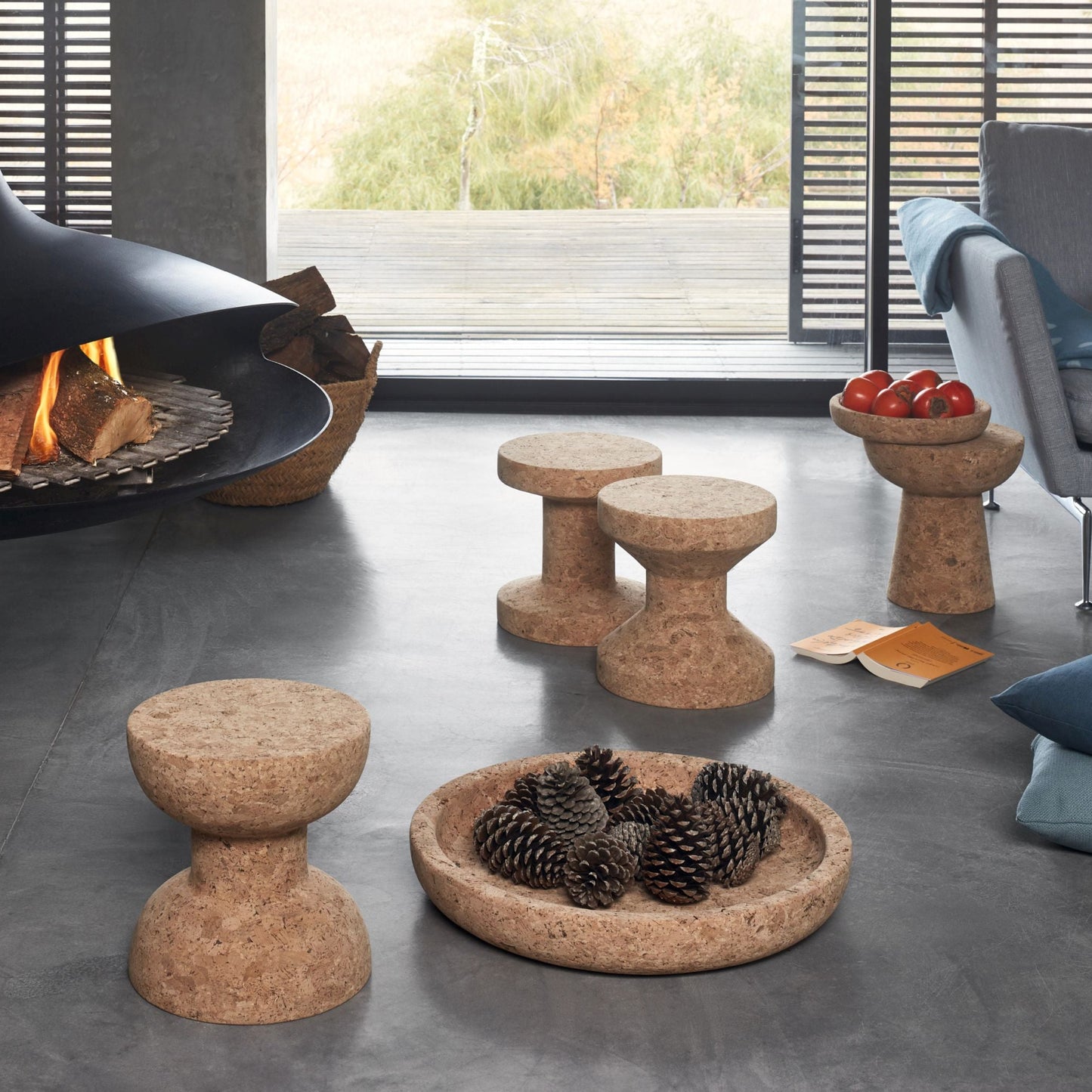 Vitra Cork Family Jasper Morrison Hocker Beistelltisch rund