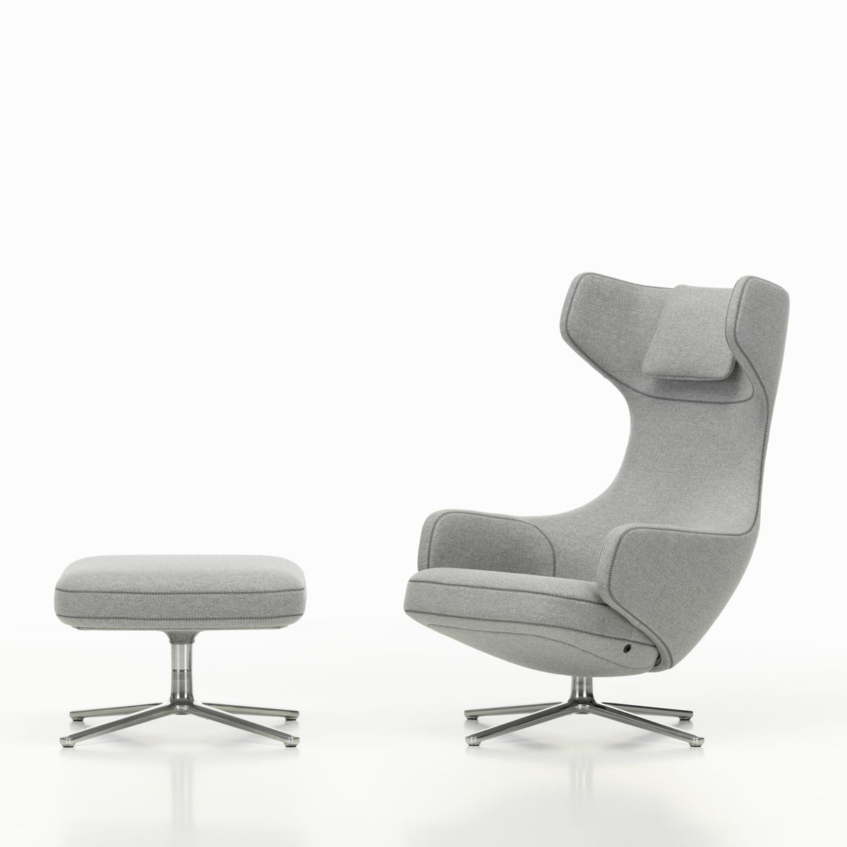 Vitra Grand Repos Loungesessel drehbar mit Ottoman Ohrensessel & Hocker