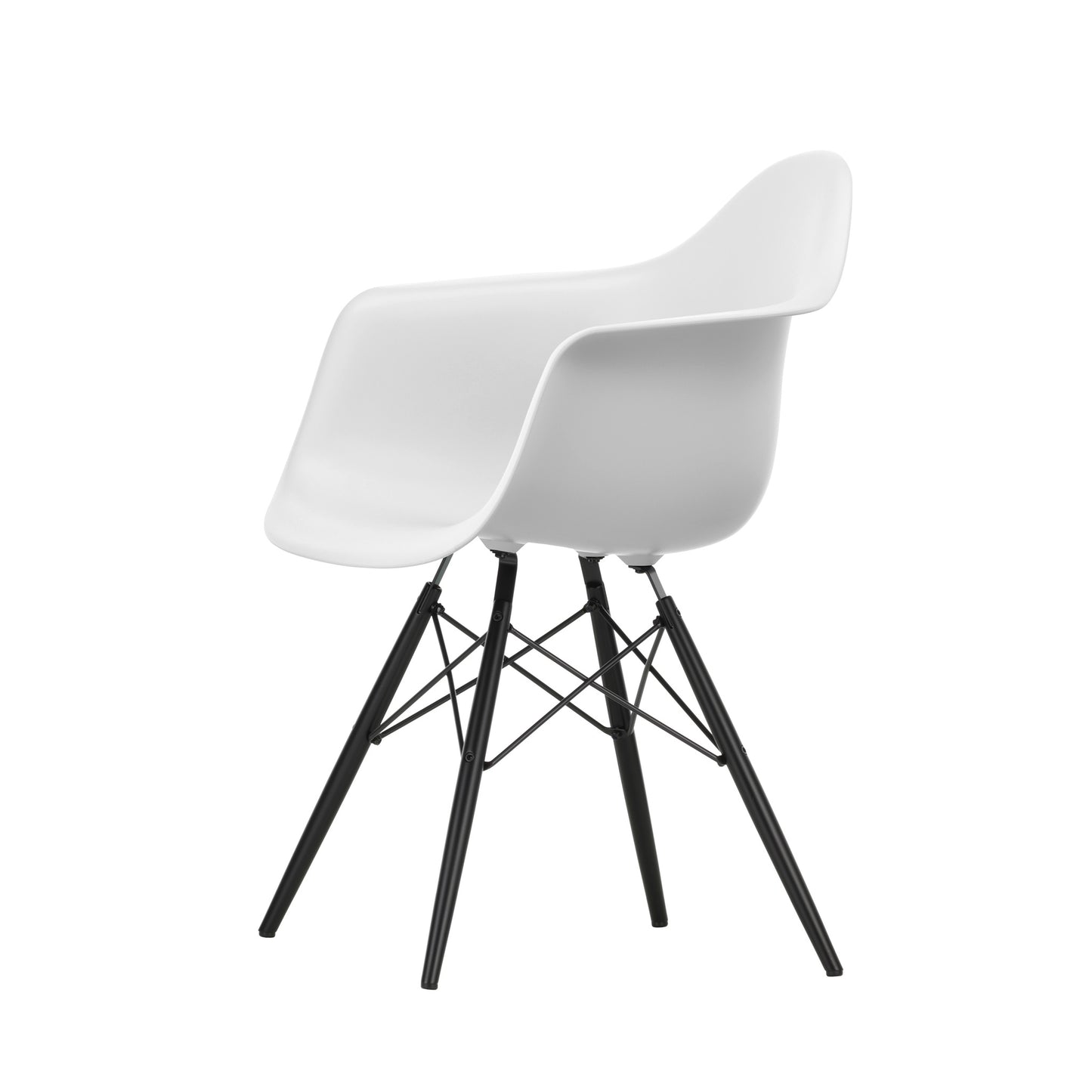 Vitra Eames Plastic Armchair DAW RE Ahorn schwarz Kunststoff recycelt