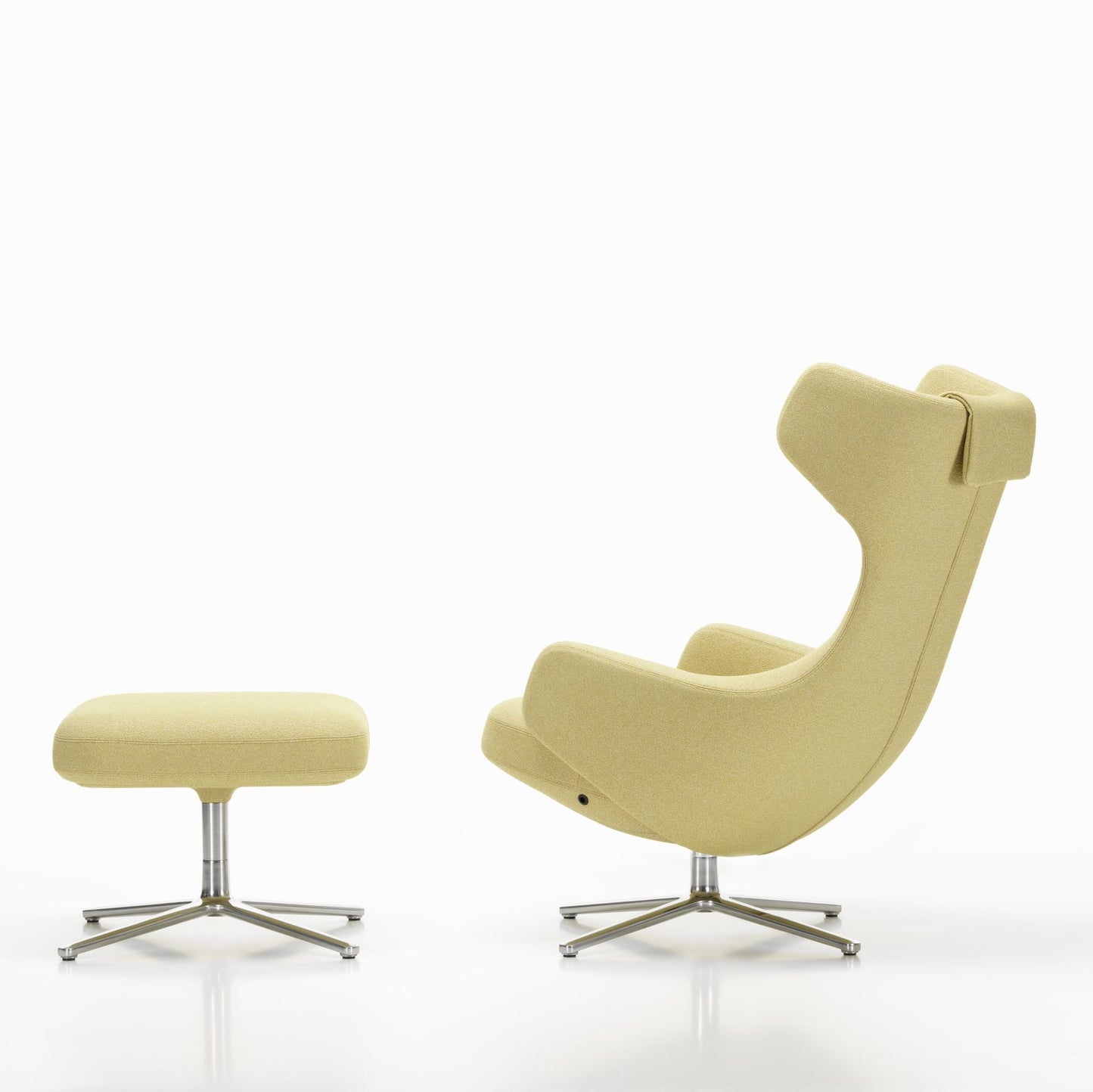 Vitra Grand Repos Loungesessel drehbar mit Ottoman Ohrensessel & Hocker