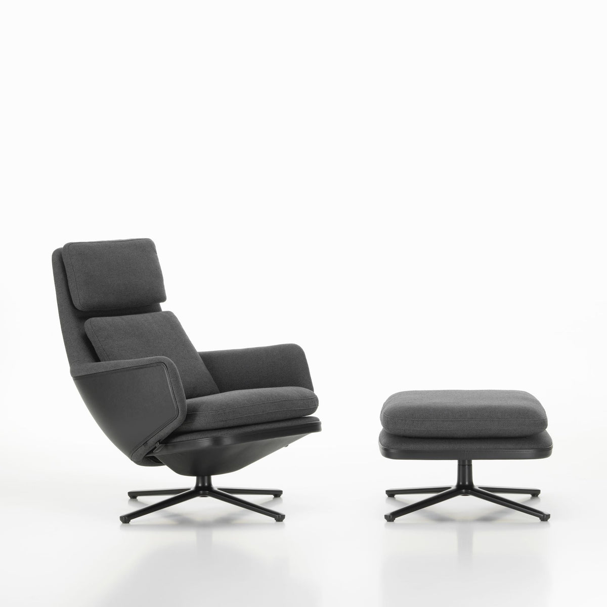 Vitra Grand Relax Loungesessel drehbar mit Ottoman hoher Sessel & Hocker