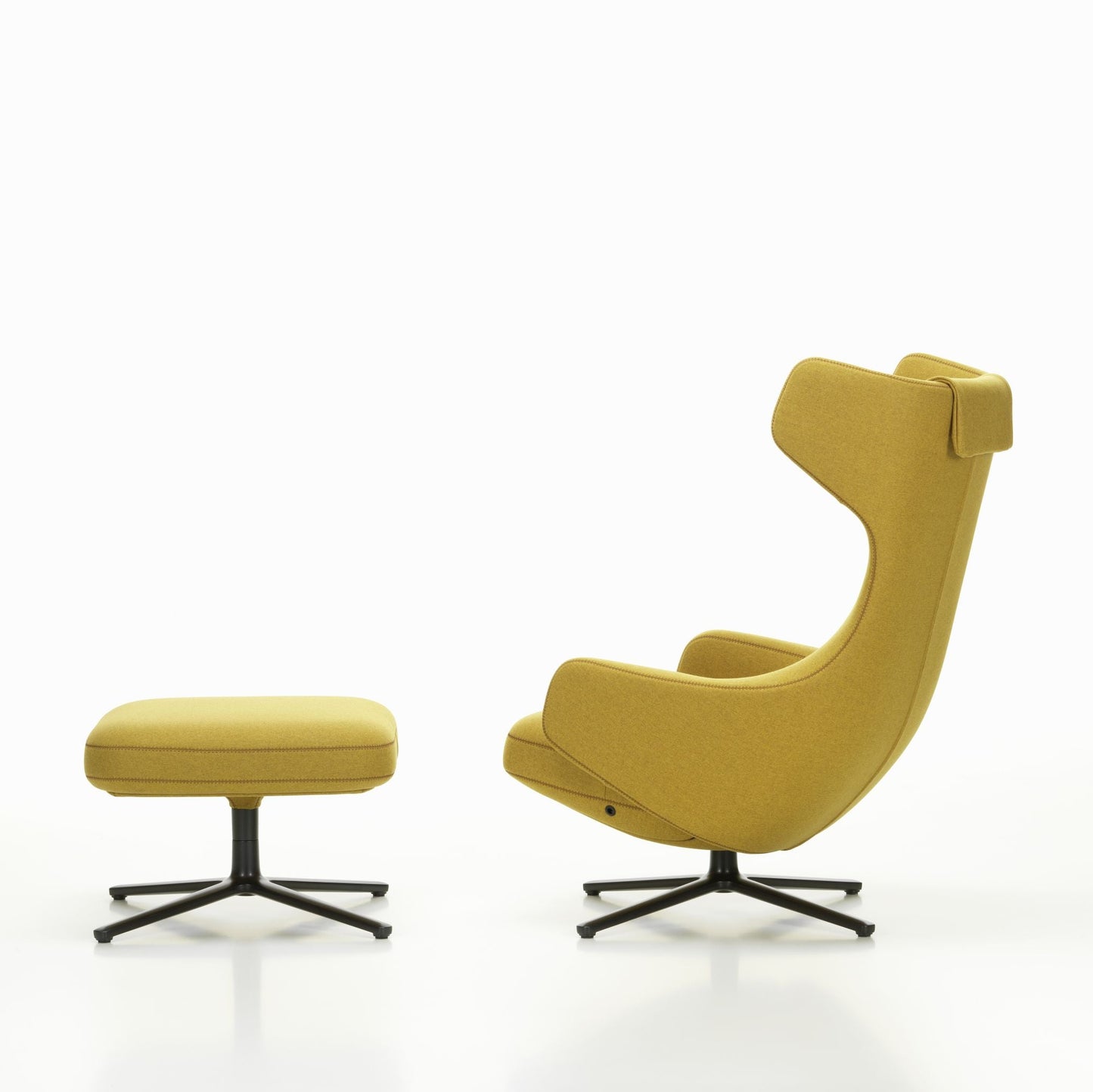 Vitra Grand Repos Loungesessel drehbar mit Ottoman Ohrensessel & Hocker
