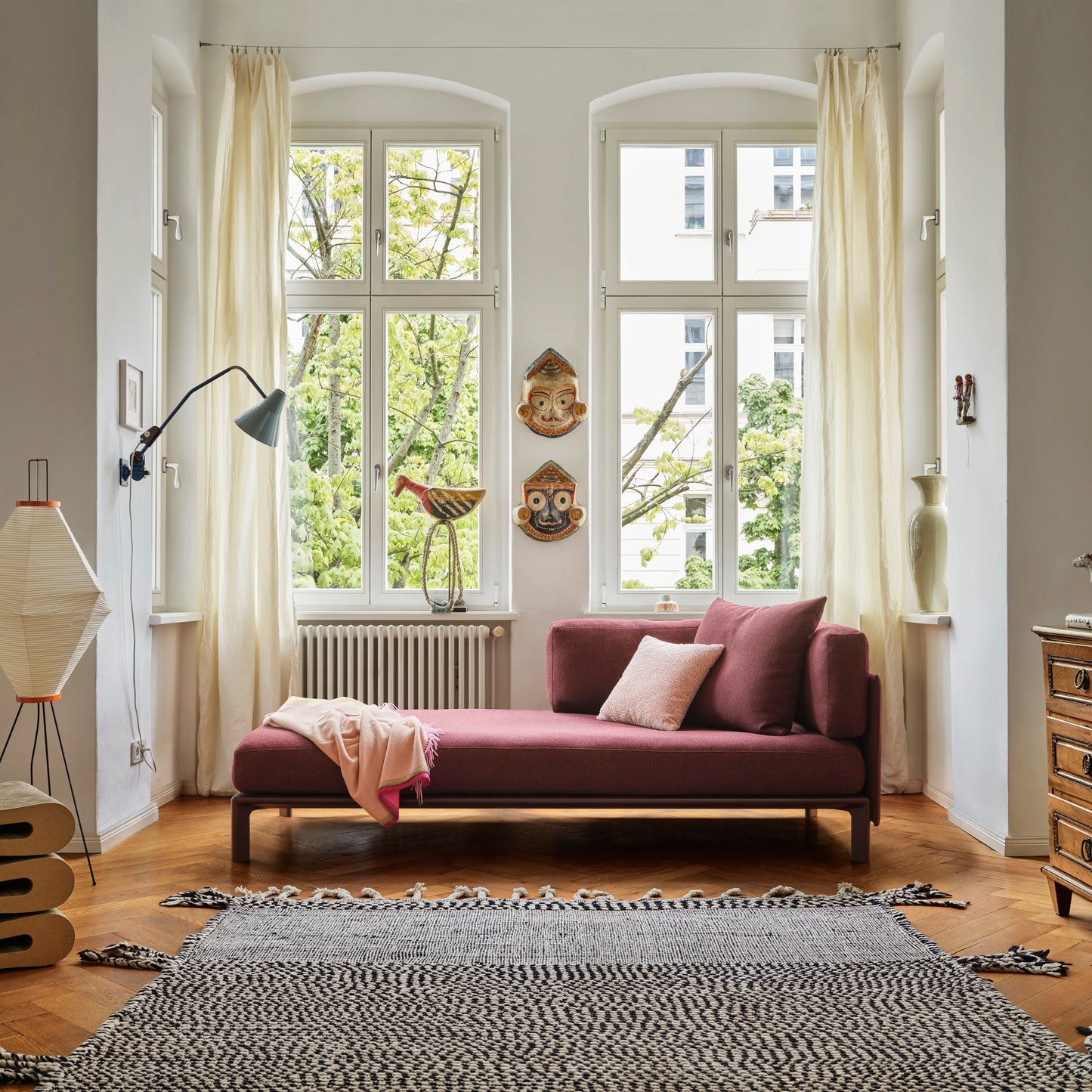 Vitra Colour Block Blanket von Hella Jongerius Wolldecke bordeaux - blau