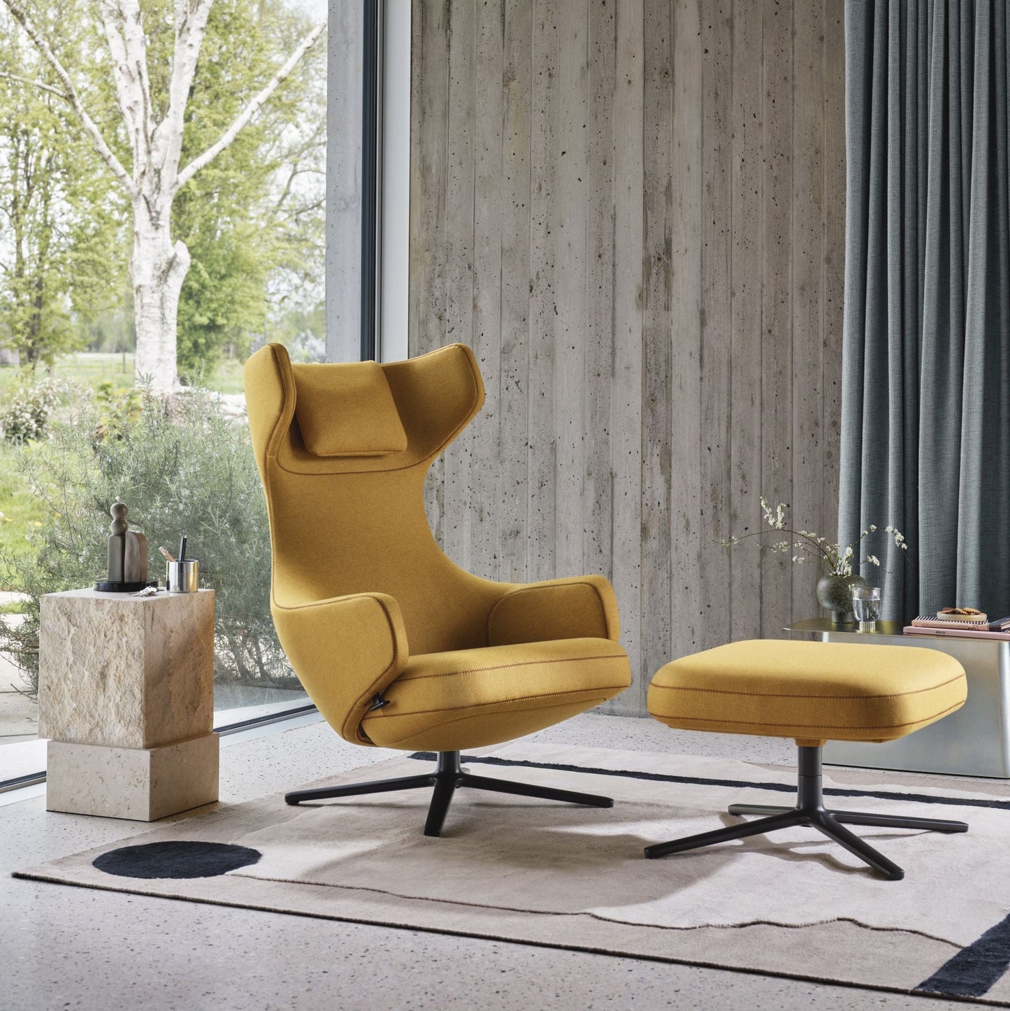 Vitra Repos Ottoman Hocker einzeln mit Viersternfuß