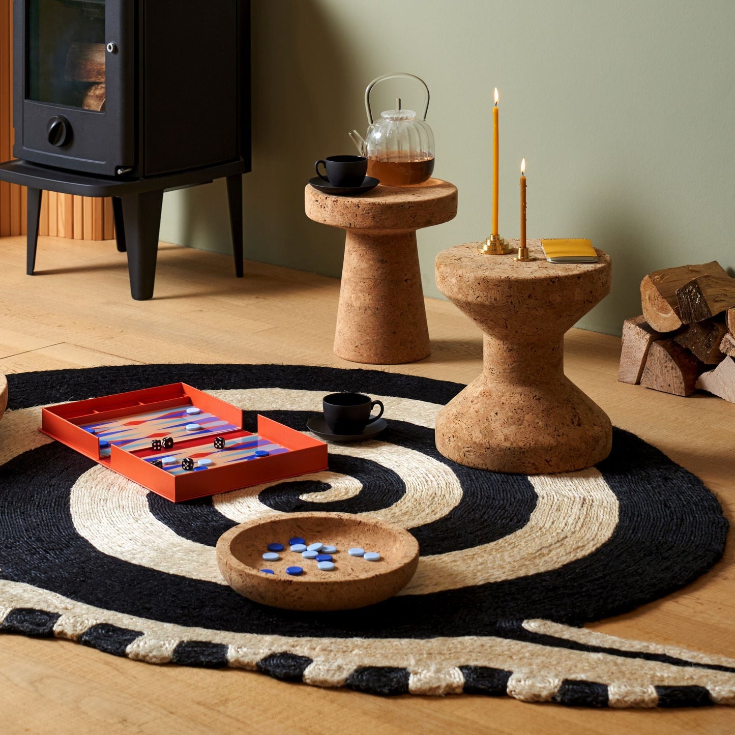 Vitra Cork Family Jasper Morrison Hocker Beistelltisch rund