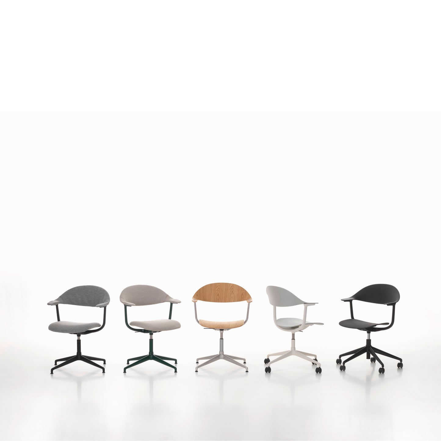 Vitra Mynt Bürostuhl Sitz + Rücken Kunststoff grau RE 4-Stern-Aluminiumfuß