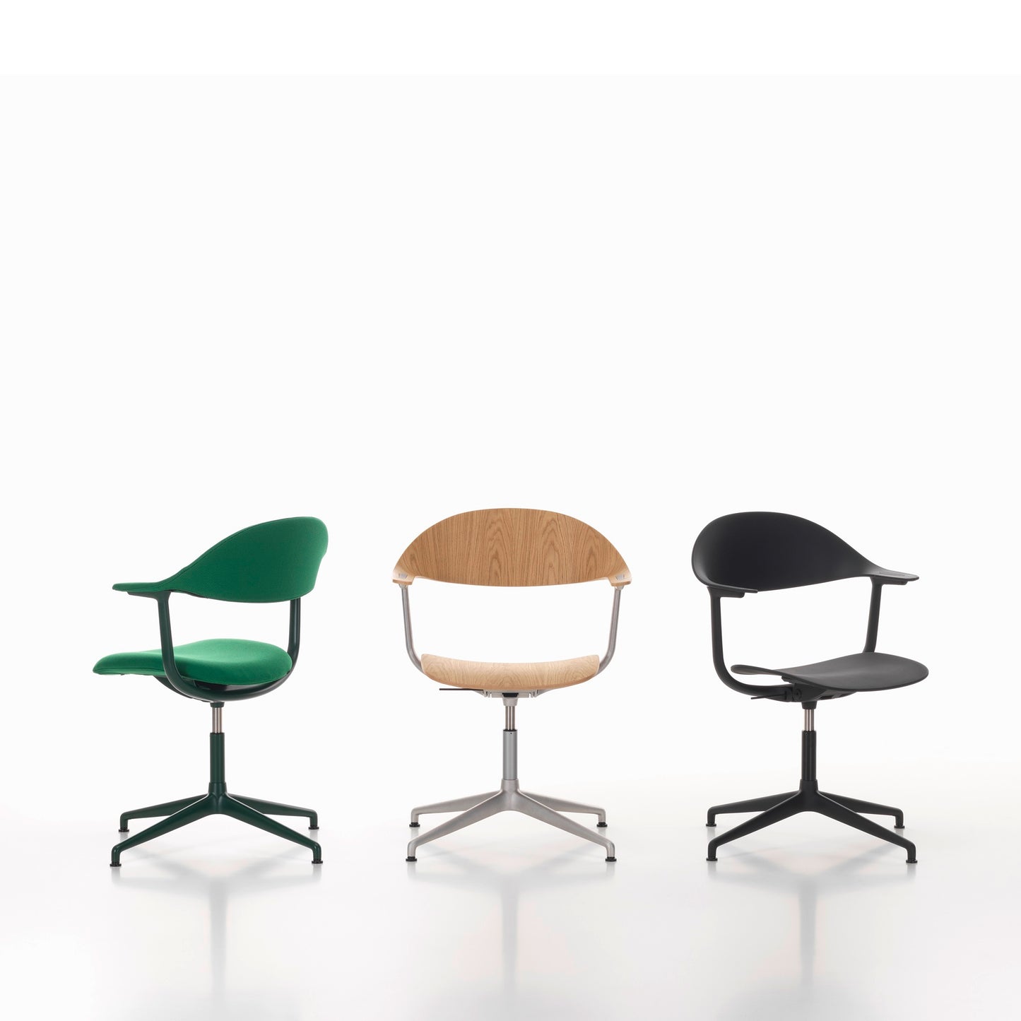 Vitra Mynt Bürostuhl Sitz + Rücken Kunststoff basic dark RE 4-Stern-Aluminiumfuß