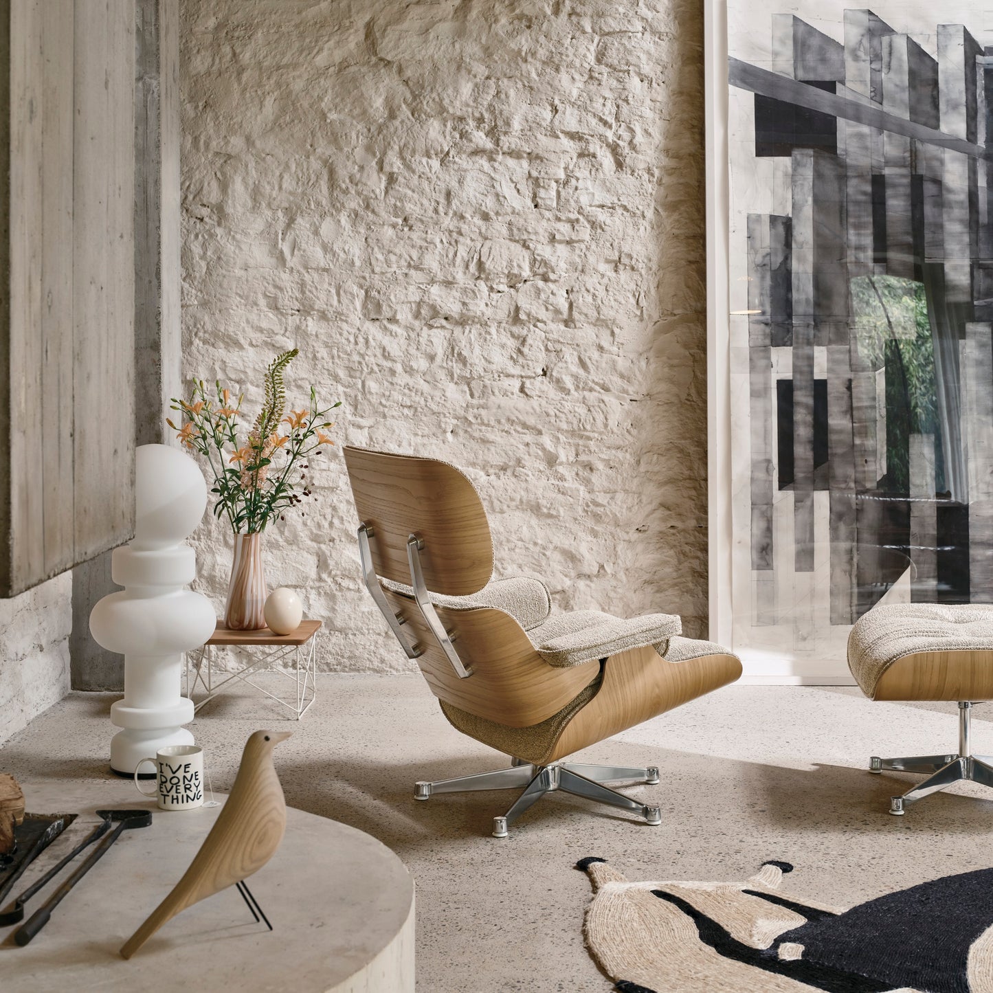 Vitra Eames House Bird Dekofigur Vogel Eschenholz cotton white