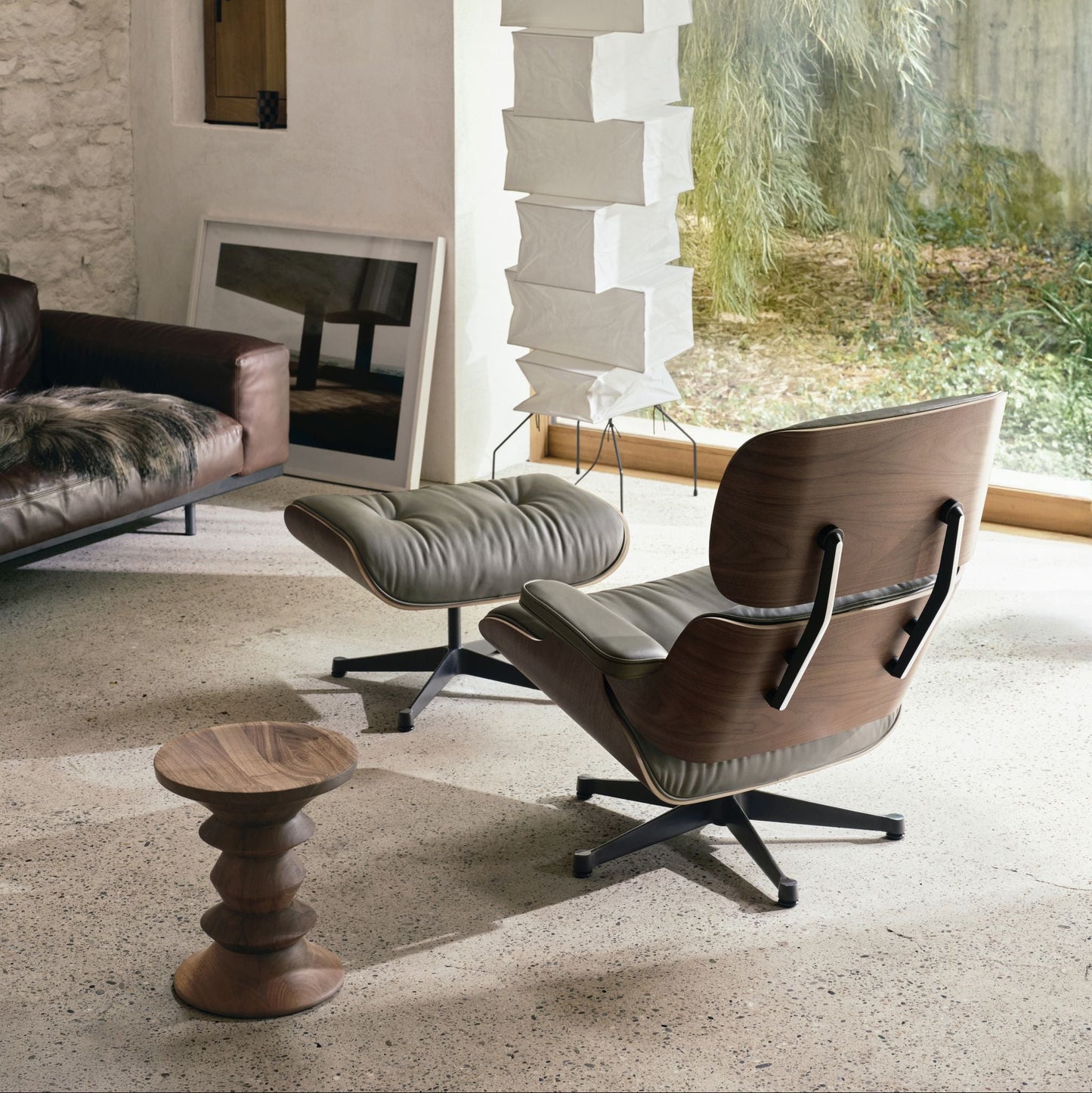 Vitra Eames Lounge Chair & Ottoman Relax-Sessel mit Hocker Stoff / Leder