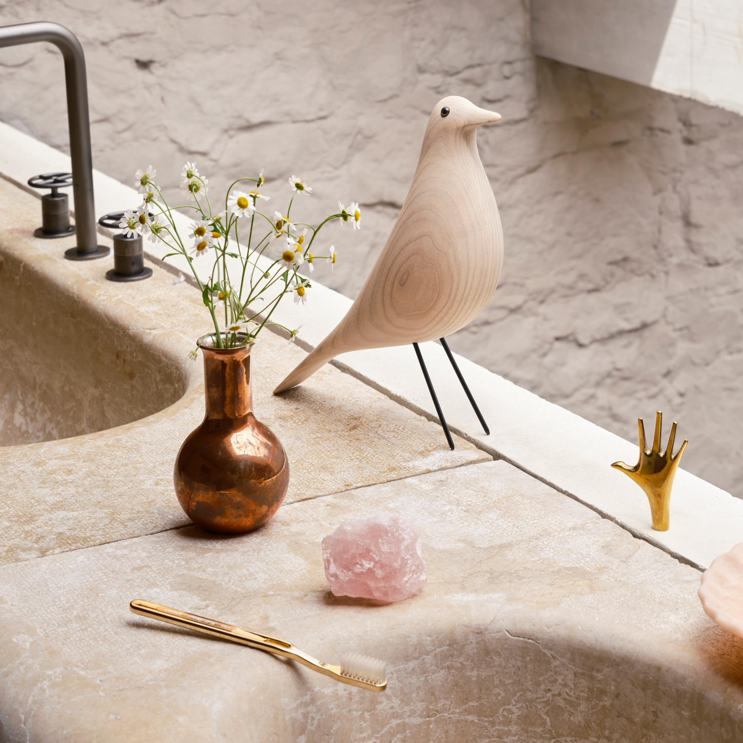 Vitra Eames House Bird Dekofigur Vogel Eschenholz cotton white