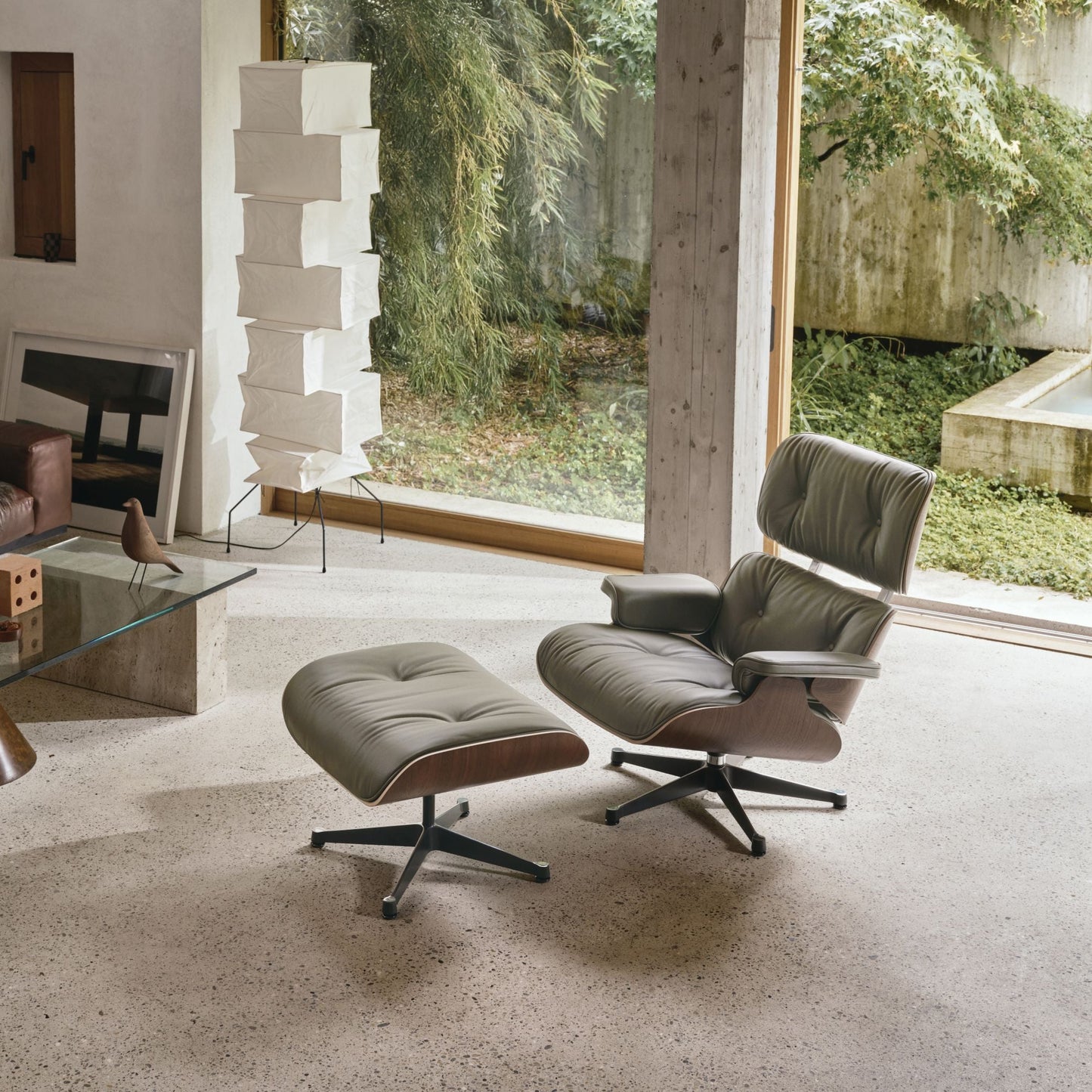 Vitra Eames Lounge Chair & Ottoman Relax-Sessel mit Hocker Stoff / Leder