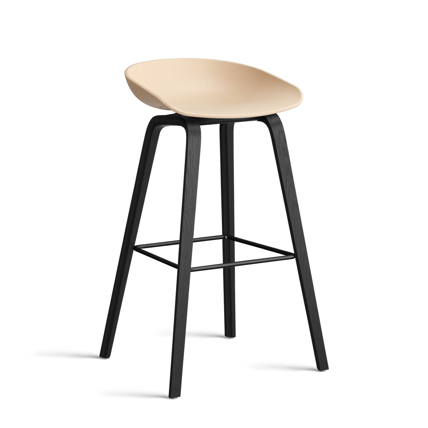 Hay AAS 32 Barhocker – Sitz Kunststoff recycelt Gestell Eiche/Nussbaum