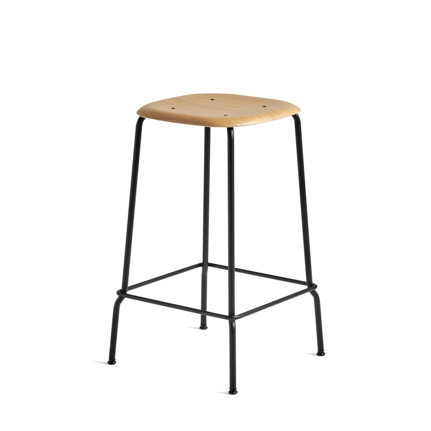 Hay Soft Edge 80 Barhocker – Sitz Schichtholz Eichenfurnier Gestell 4-Fuß