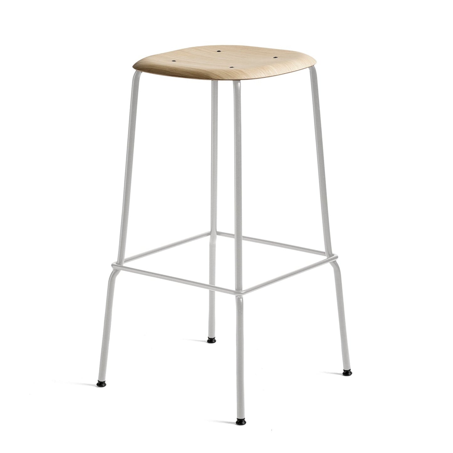 Hay Soft Edge 80 Barhocker – Sitz Schichtholz Eichenfurnier Gestell 4-Fuß