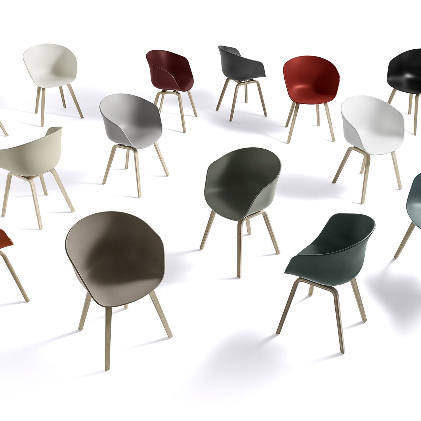 Hay About A Chair AAC 22 Stuhl Kunststoffschlale Gestell 4-Fuß Holz