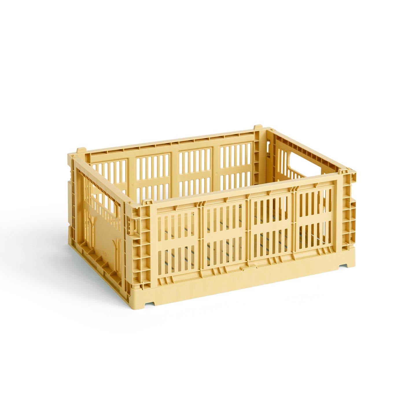 HAY Color Crate Korb Klapp-Box M medium Kunststoff recycelt golden yellow gold gelb