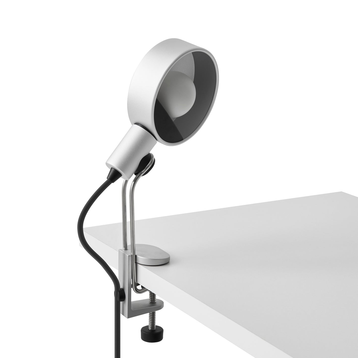 HAY Cupola Clip Lamp Klemmleuchte Aluminium silber klar eloxiert