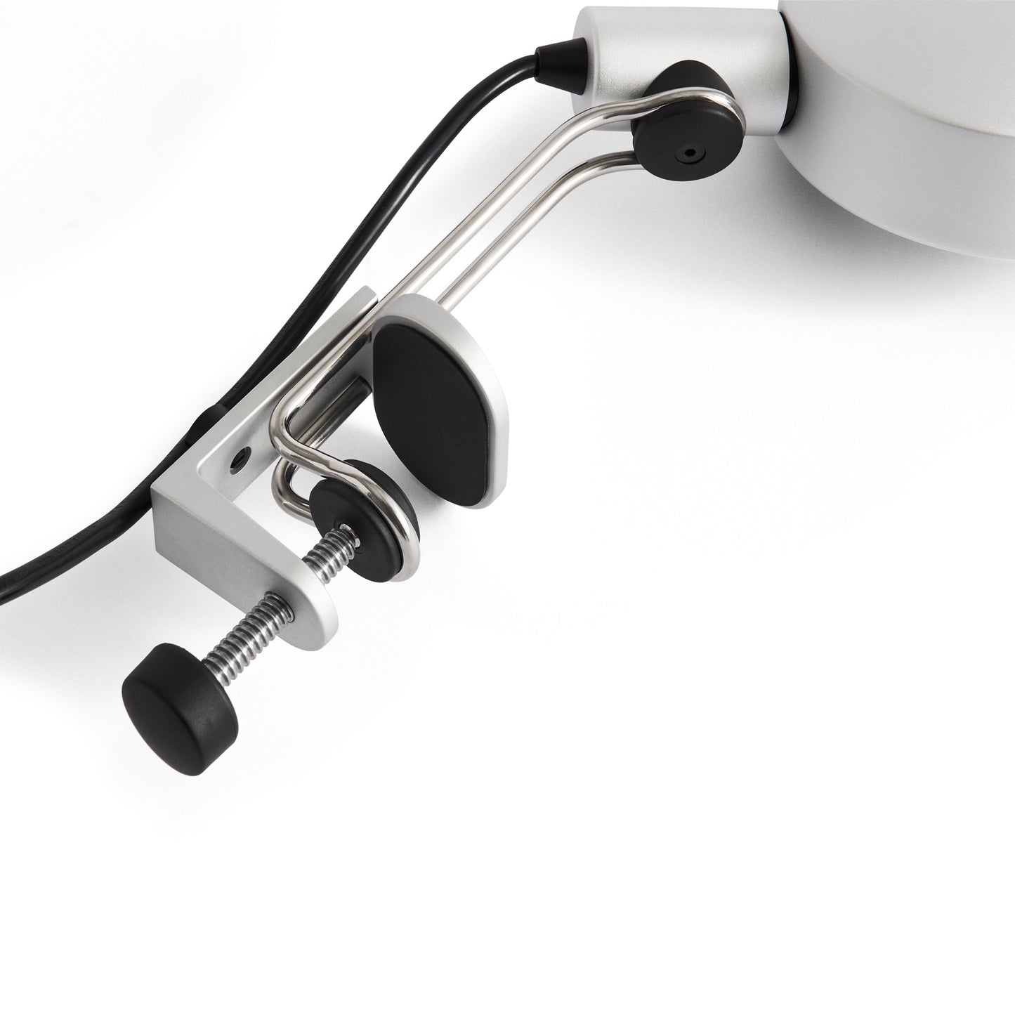 HAY Cupola Clip Lamp Klemmleuchte Aluminium silber klar eloxiert