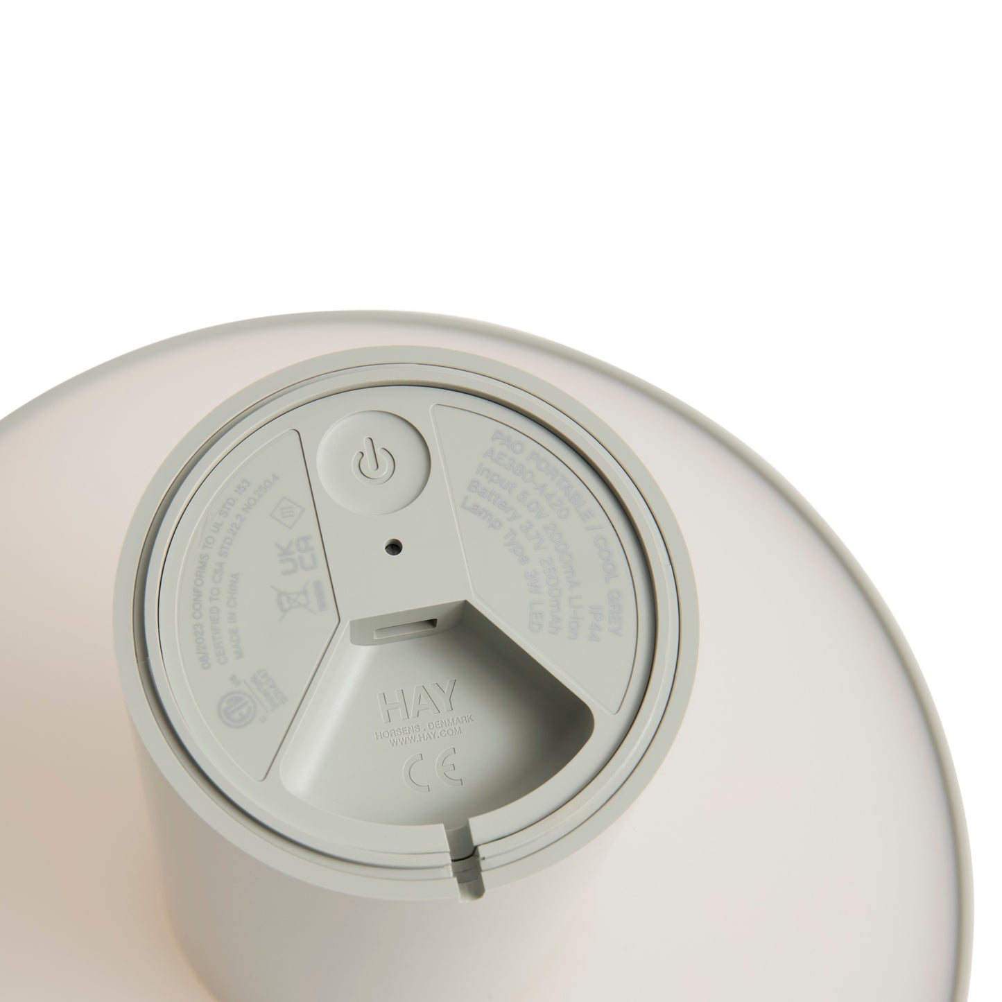 HAY Pao Lamp LED Lampe tragbare Akkuleuchte dimmbar grau