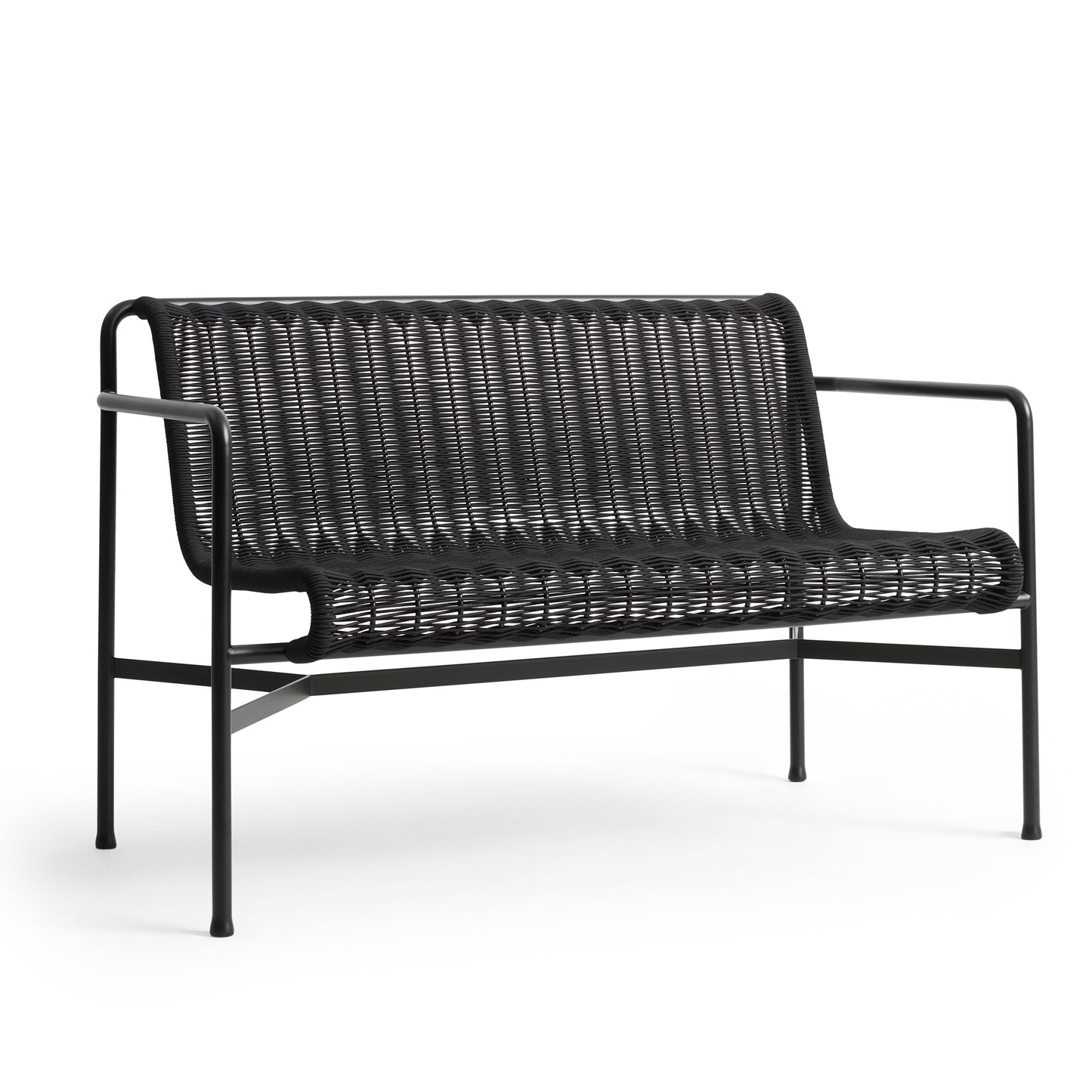 HAY Palissade Cord Dining Bench Outdoor-Bank mit Armlehnen
