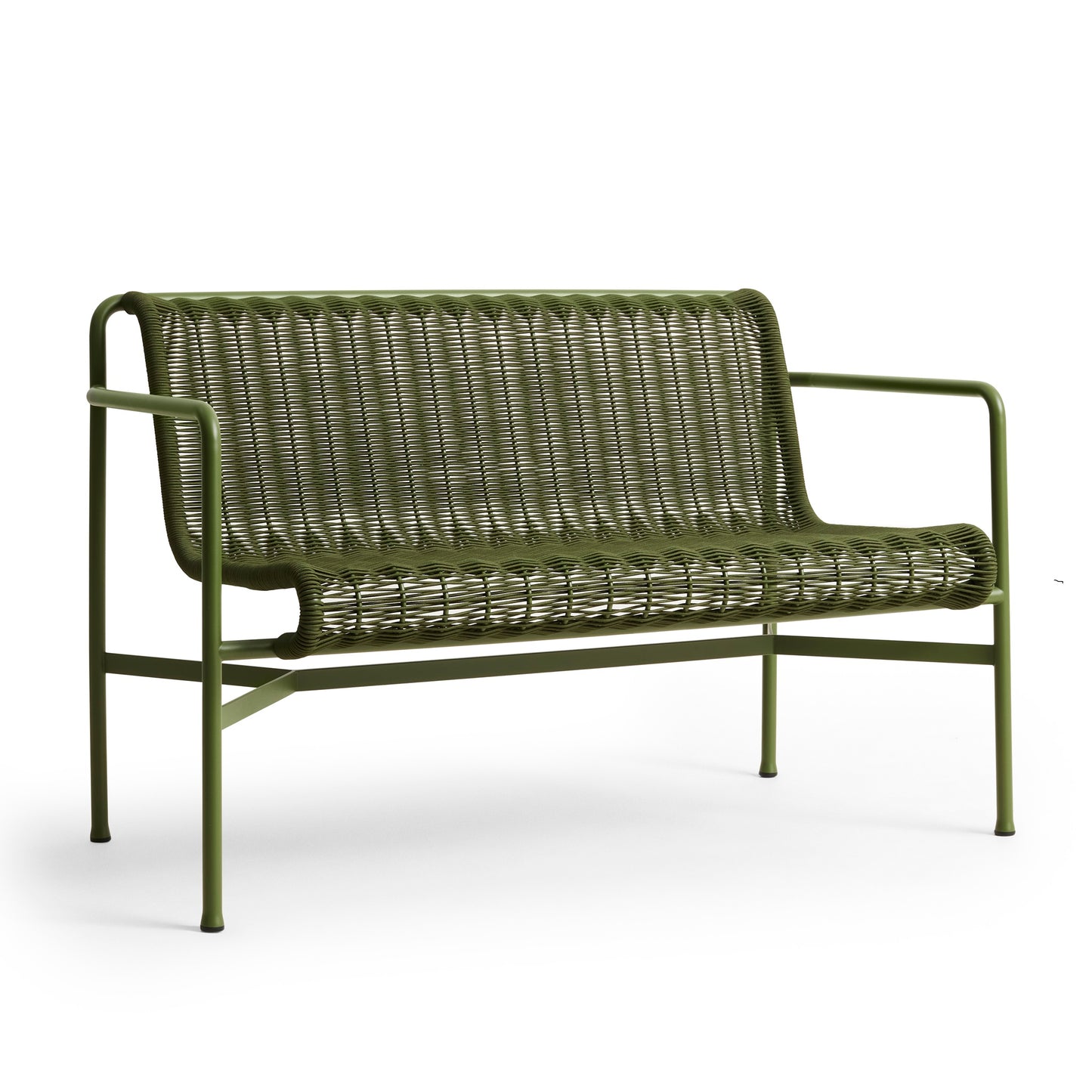 HAY Palissade Cord Dining Bench Outdoor-Bank mit Armlehnen