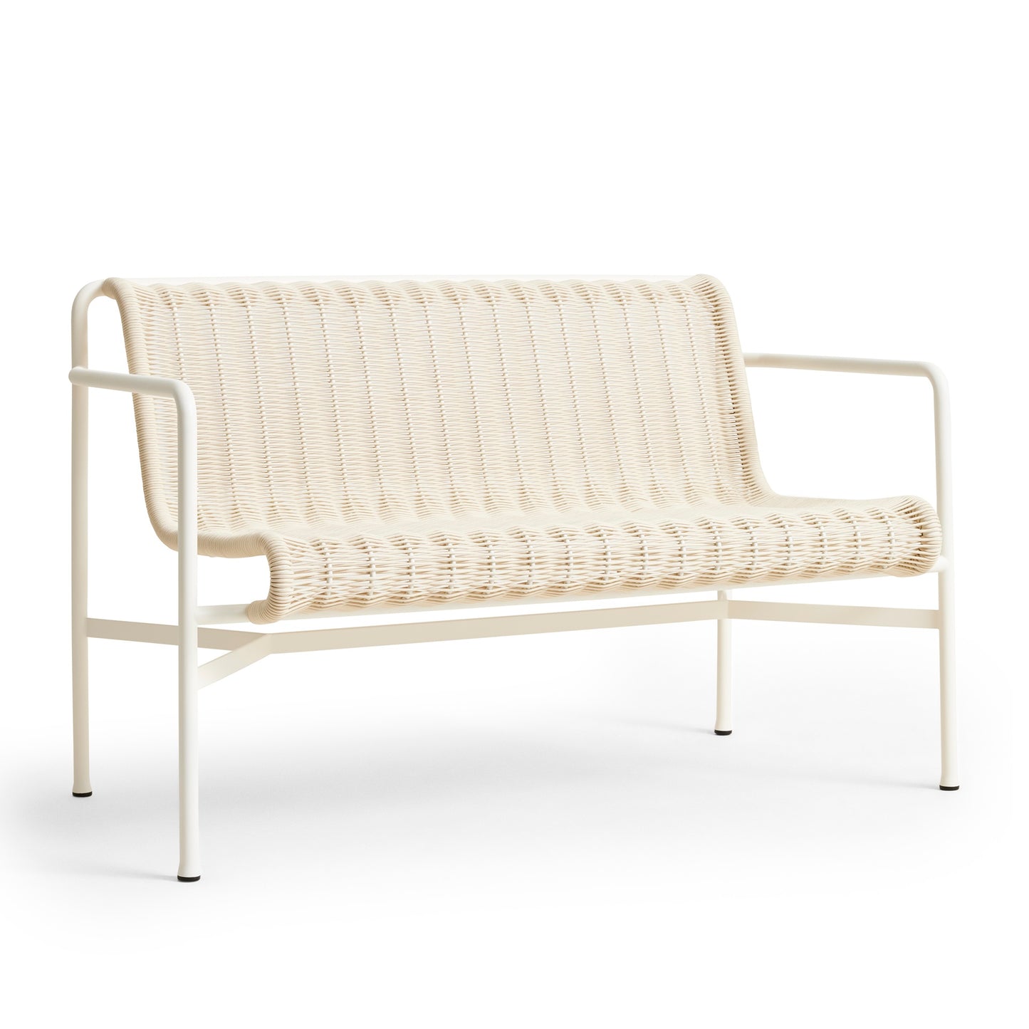 HAY Palissade Cord Dining Bench Outdoor-Bank mit Armlehnen