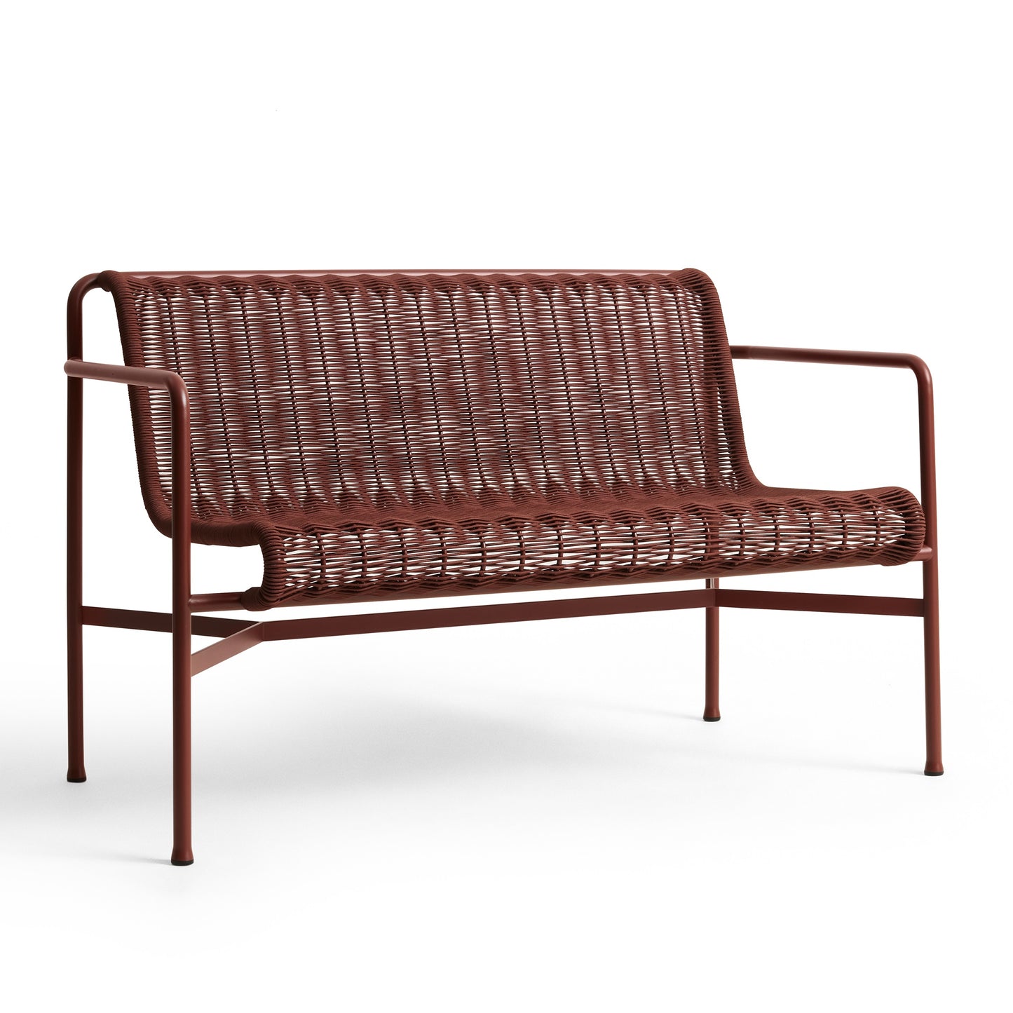 HAY Palissade Cord Dining Bench Outdoor-Bank mit Armlehnen