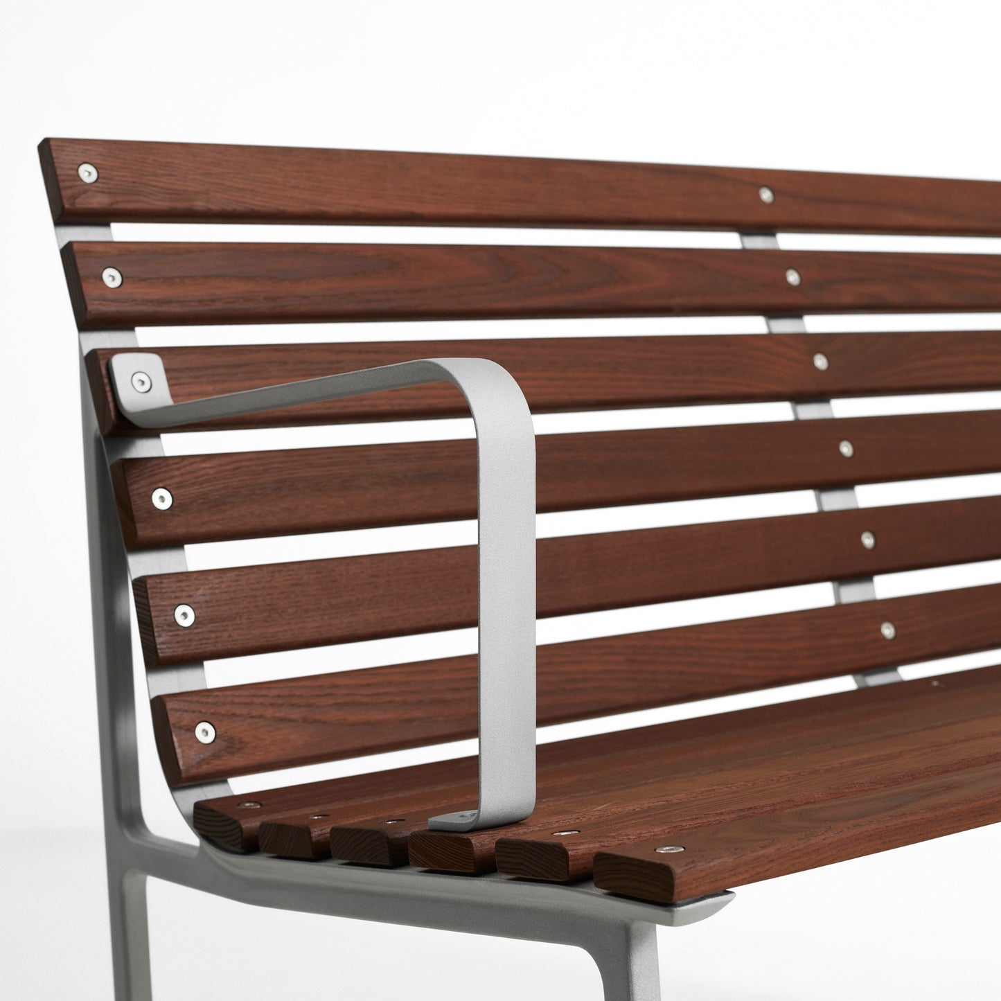 HAY Traverse Dining Bench Outdoor Bank mit Armlehne Esche geölt / Aluminium