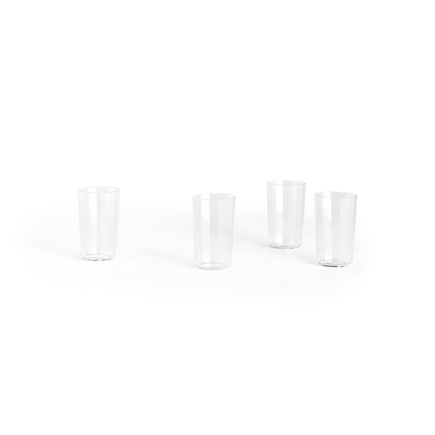 HAY Angle Glas clear Trinkglas M medium facettiert (4er-Set)