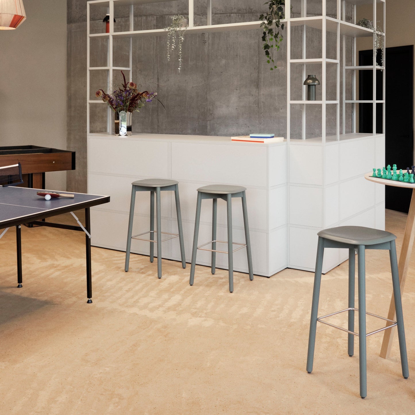 Hay Soft Edge 82 Barhocker – Sitz Sperrholz Gestell Eiche Massivholz