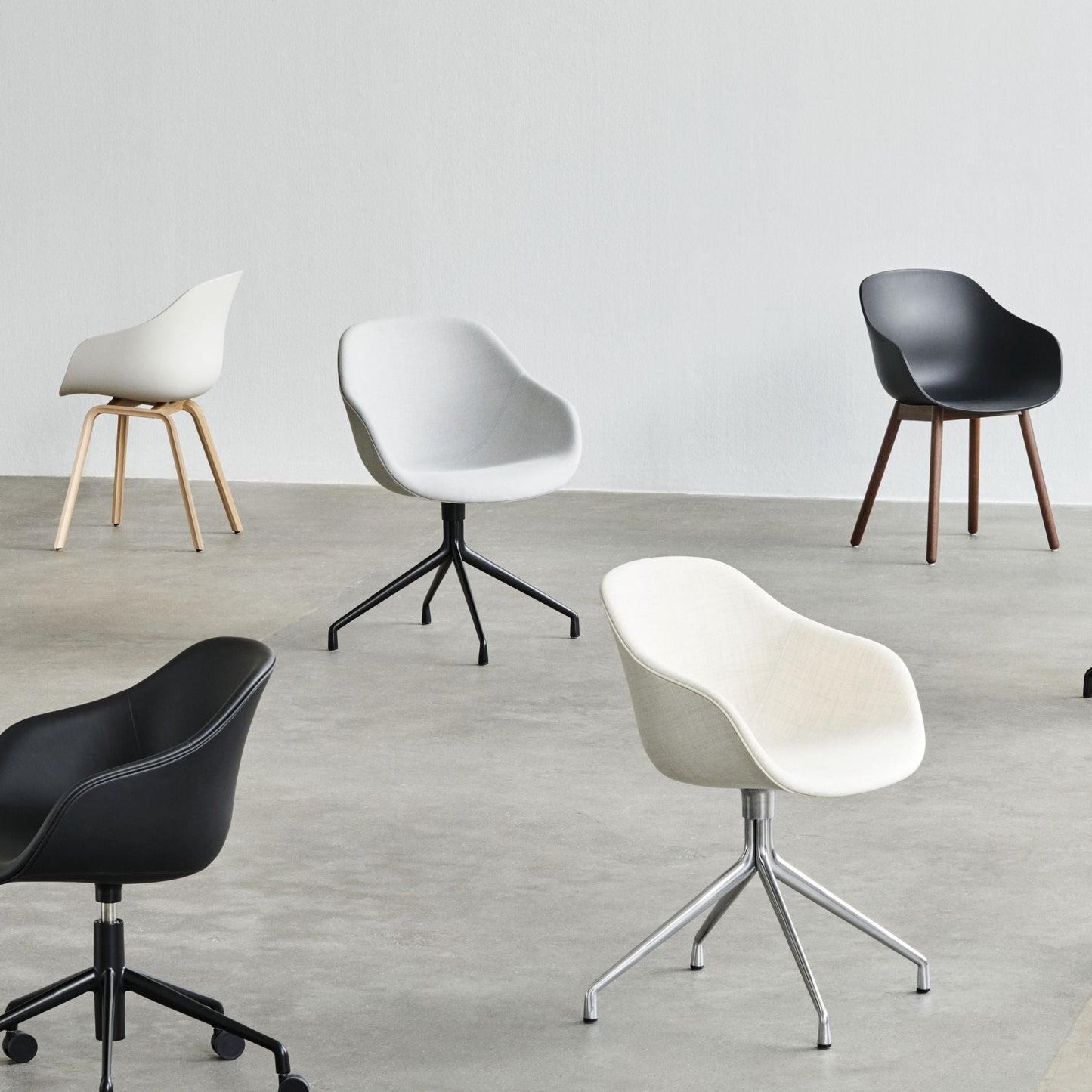 HAY About A Chair AAC 212 Stuhl Kunststoffschale Holzgestell 4-Fuß