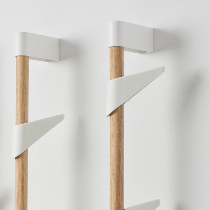 Cascando Bamboo Wall Wandgarderobe H: 90 cm Holz natur Kunststoff weiß