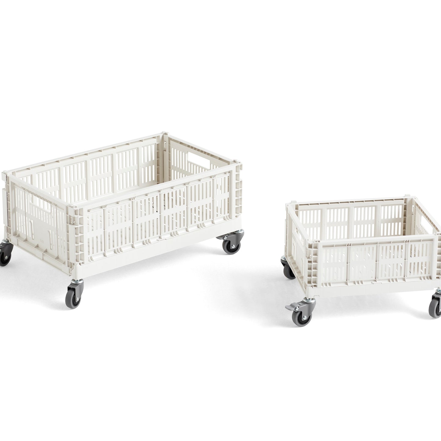 HAY Color Crate Korb Klapp-Box M medium Kunststoff recycelt off white weiß