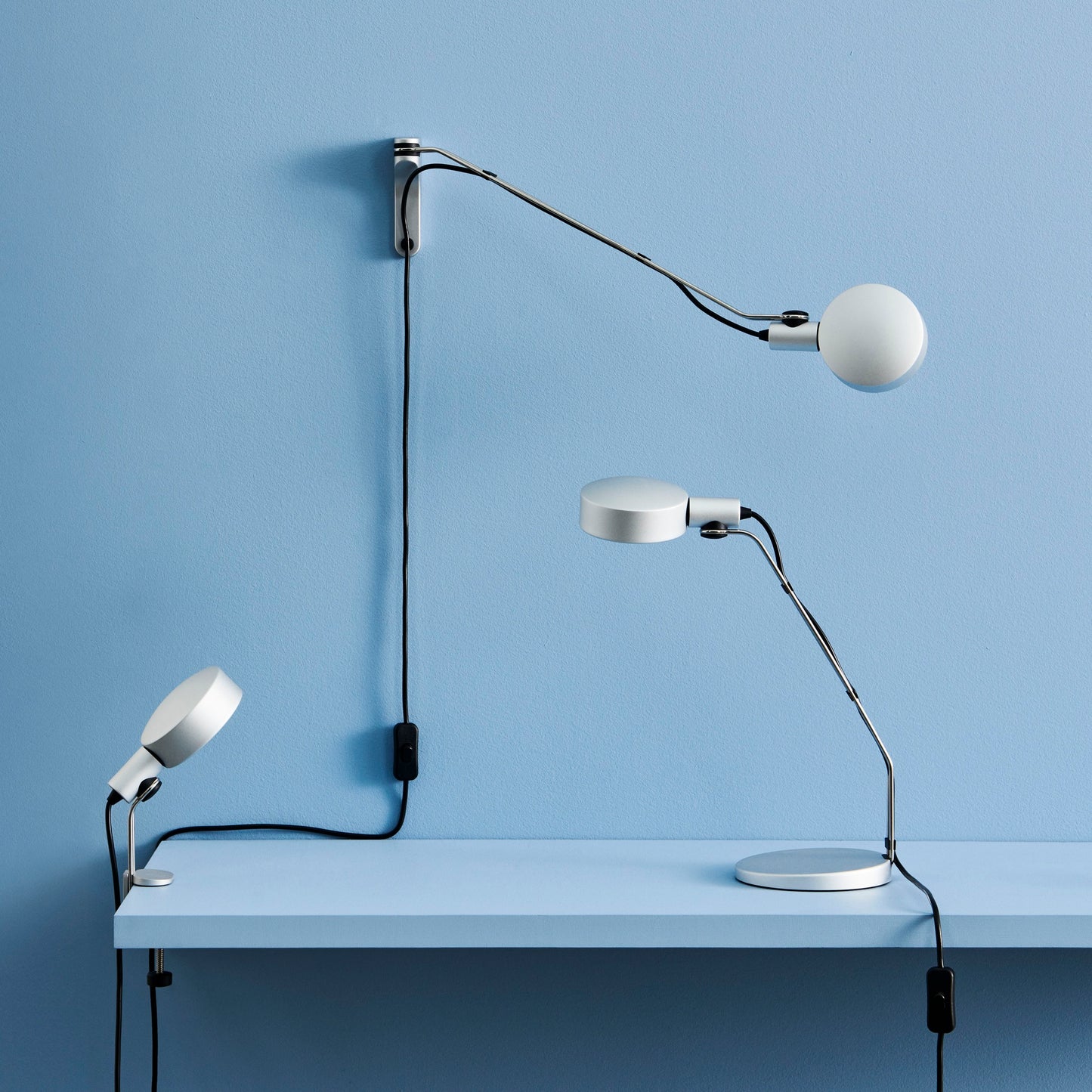 HAY Cupola Desk Lamp Schreibtischleuchte Aluminium silber klar elxoxiert